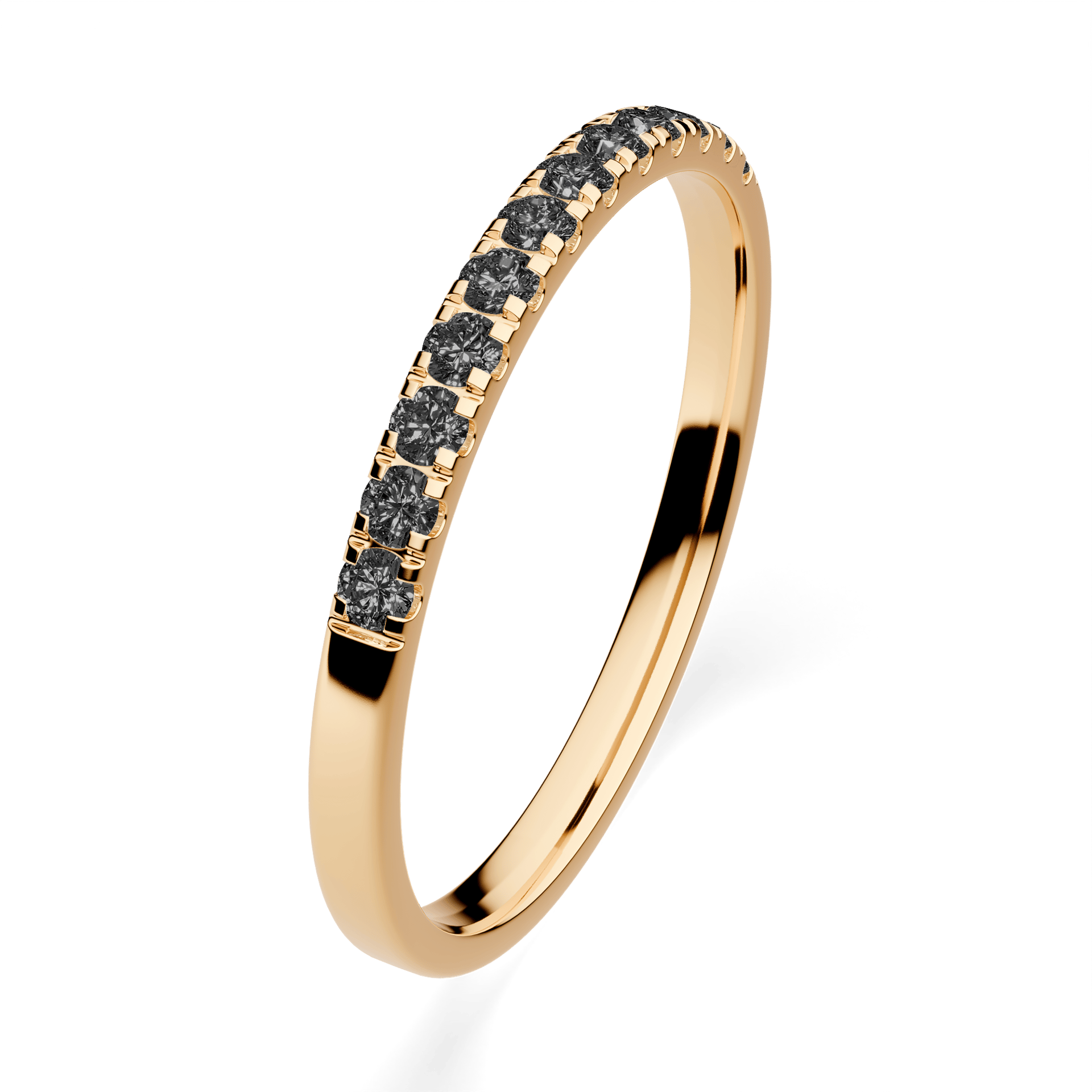 Dostawka Rosie z żółtego złota z czarnym diamentem laboratoryjnym 0,18ct