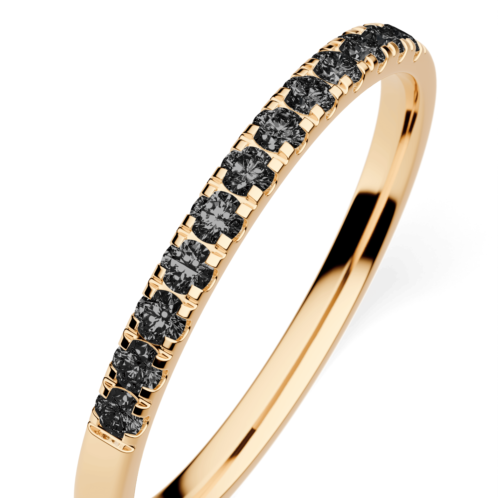 Dostawka Rosie z żółtego złota z czarnym diamentem laboratoryjnym 0,18ct