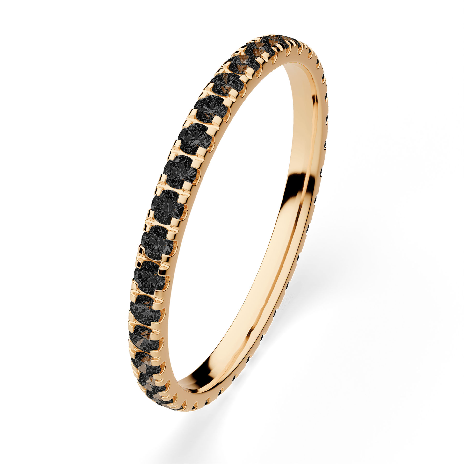 Dostawka Rosie z żółtego złota z czarnym diamentem 0,53ct