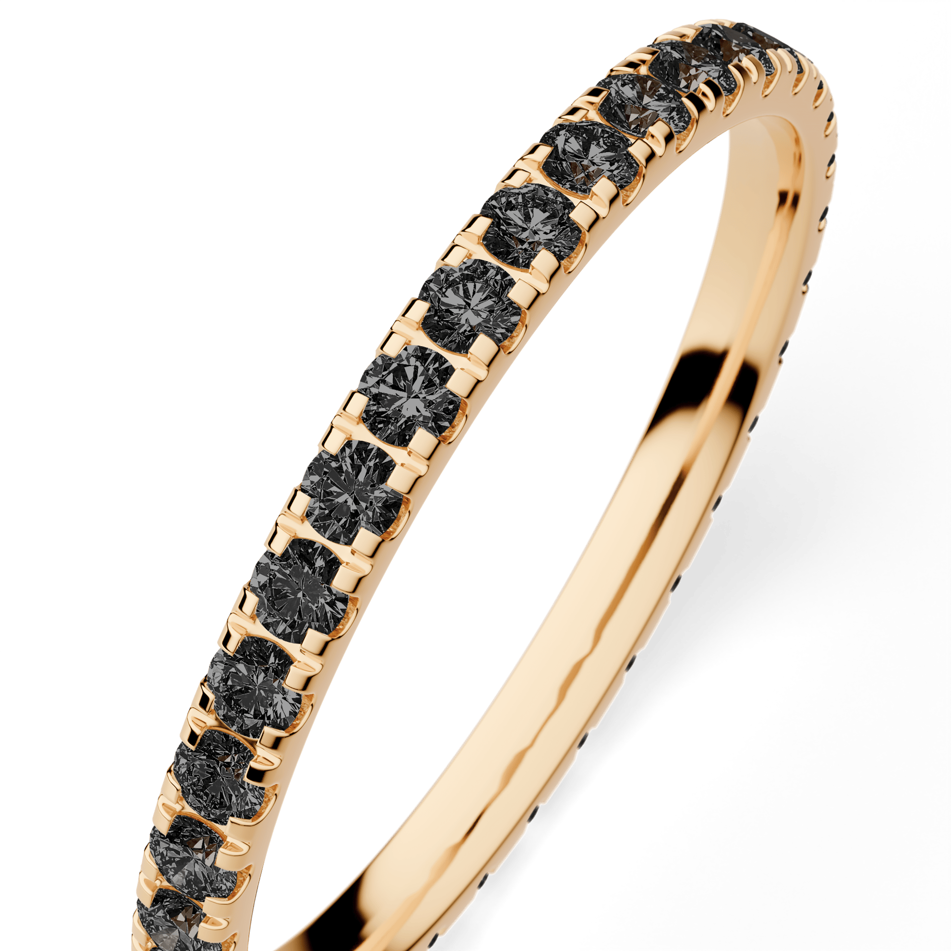 Dostawka Rosie z żółtego złota z czarnym diamentem 0,53ct