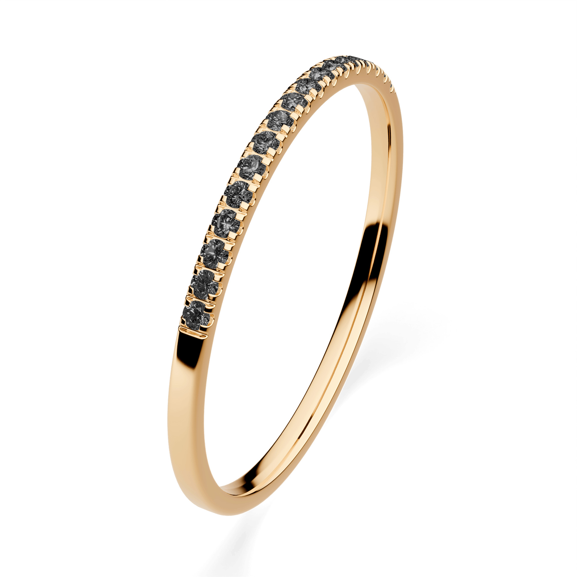 Dostawka Rosie z żółtego złota z czarnym diamentem laboratoryjnym 0,08ct