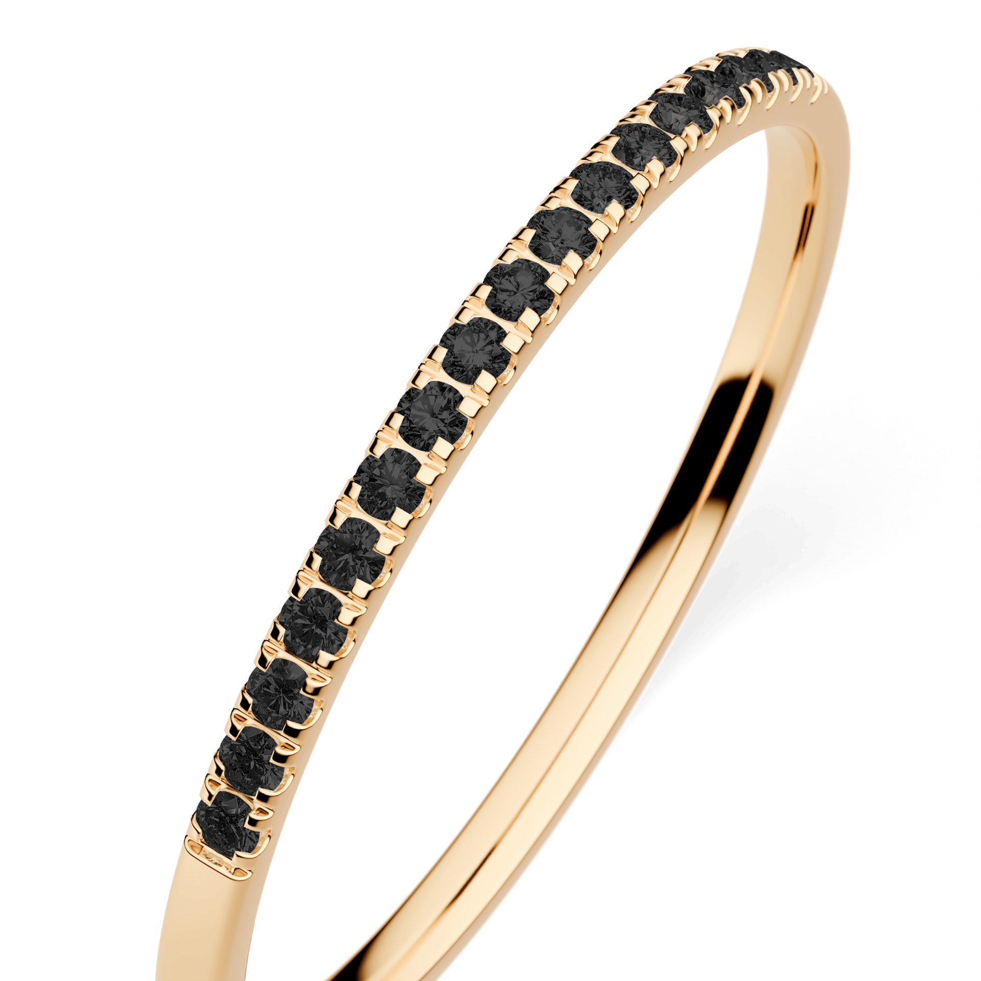 Dostawka Rosie z żółtego złota z czarnym diamentem laboratoryjnym 0,08ct