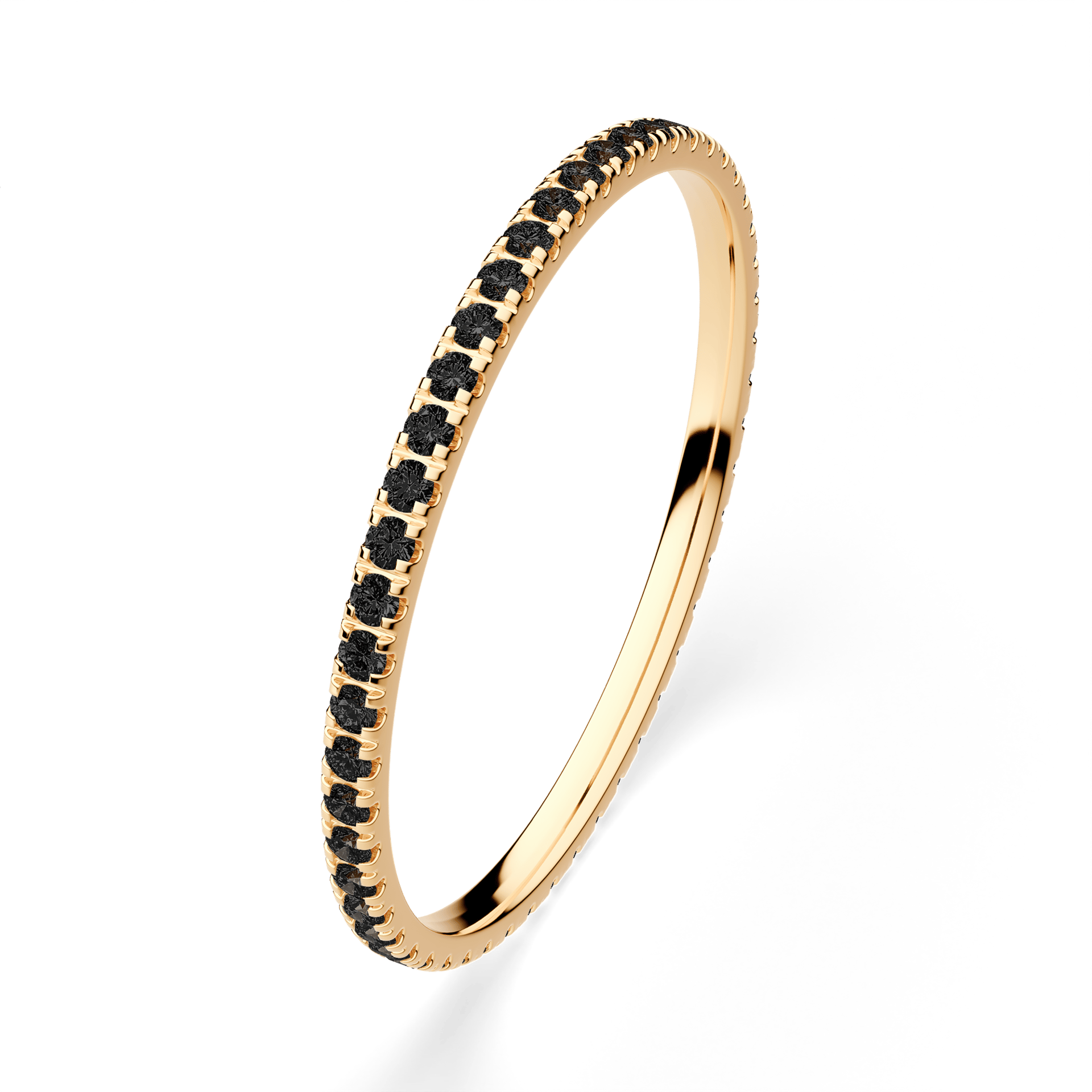 Dostawka Rosie z żółtego złota z czarnym diamentem 0,25ct