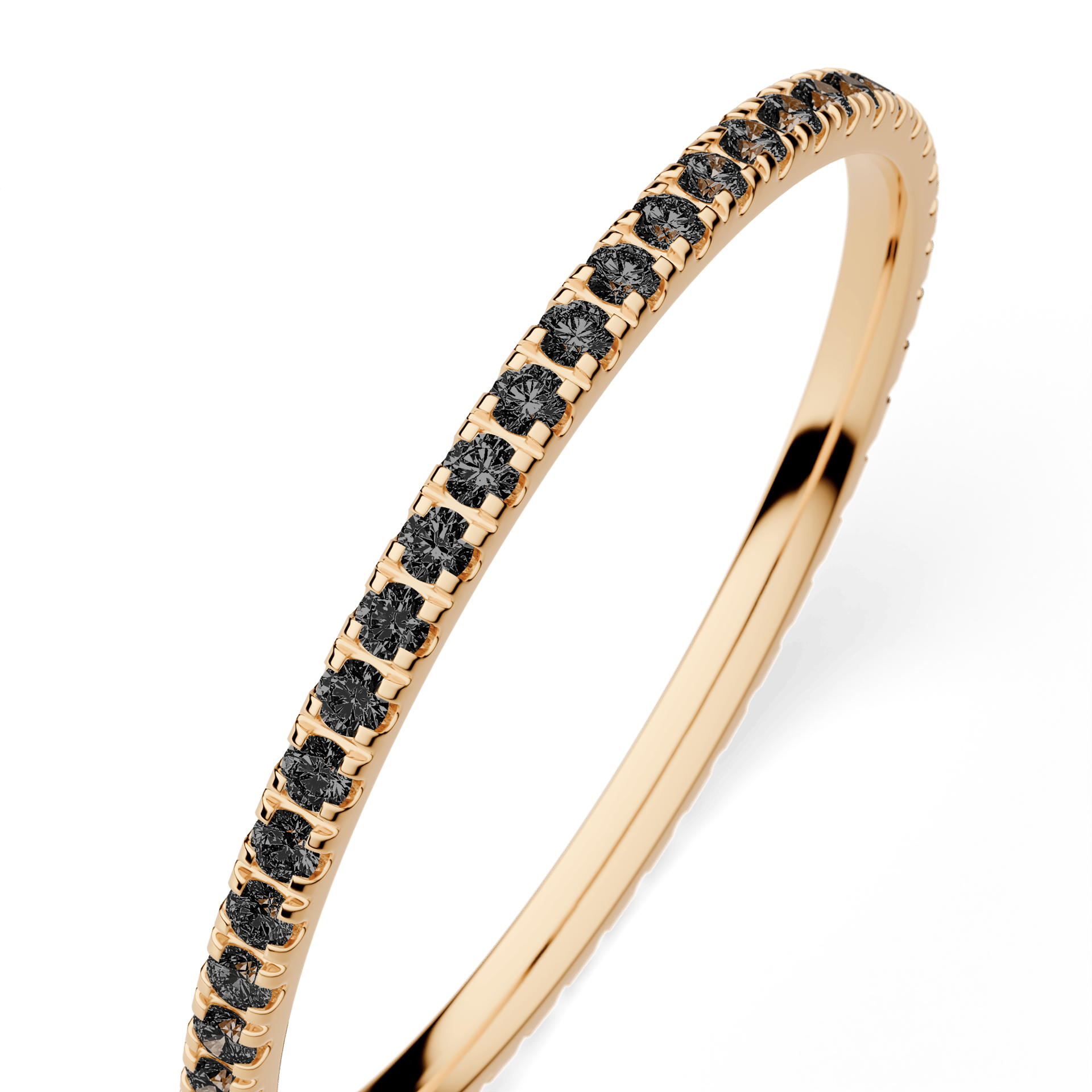 Dostawka Rosie z żółtego złota z czarnym diamentem 0,25ct