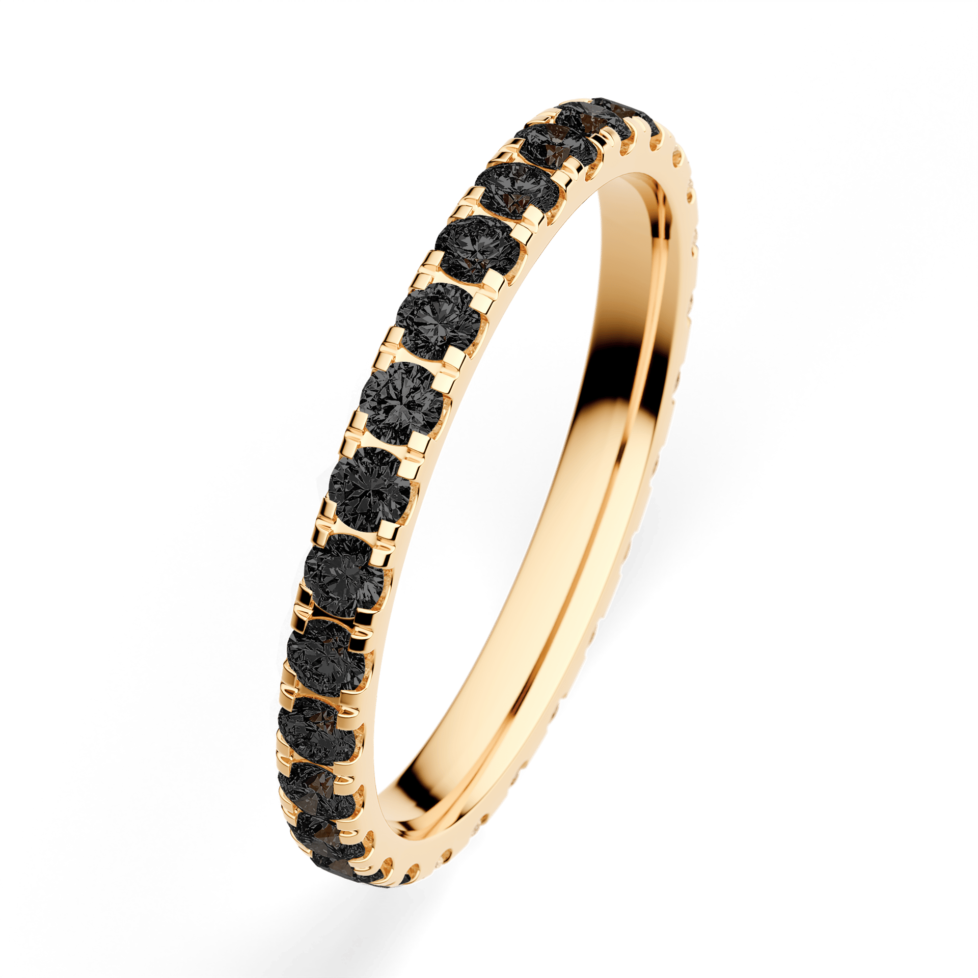 Dostawka Rosie z żółtego złota z czarnym diamentem 0,96ct