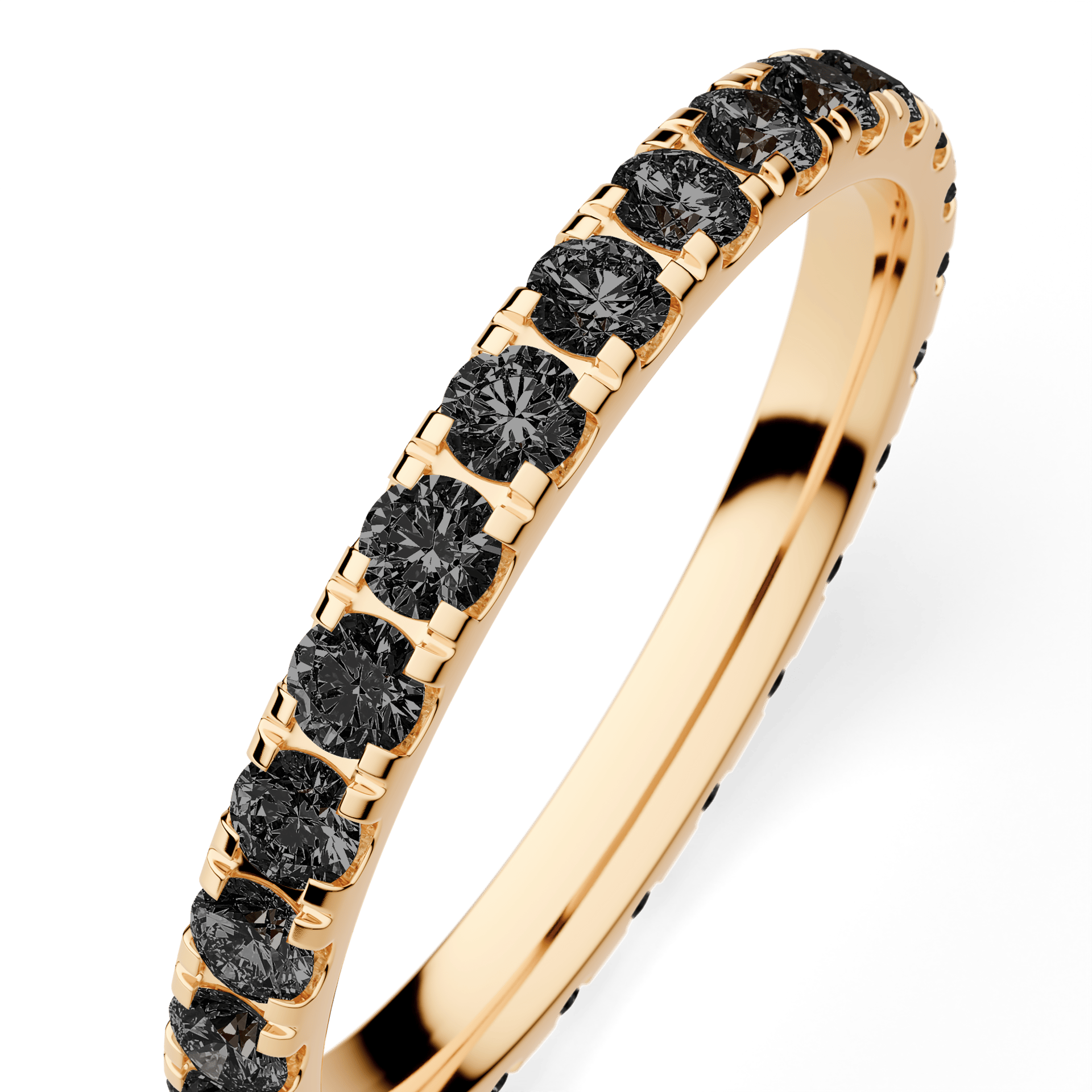 Dostawka Rosie z żółtego złota z czarnym diamentem 0,96ct