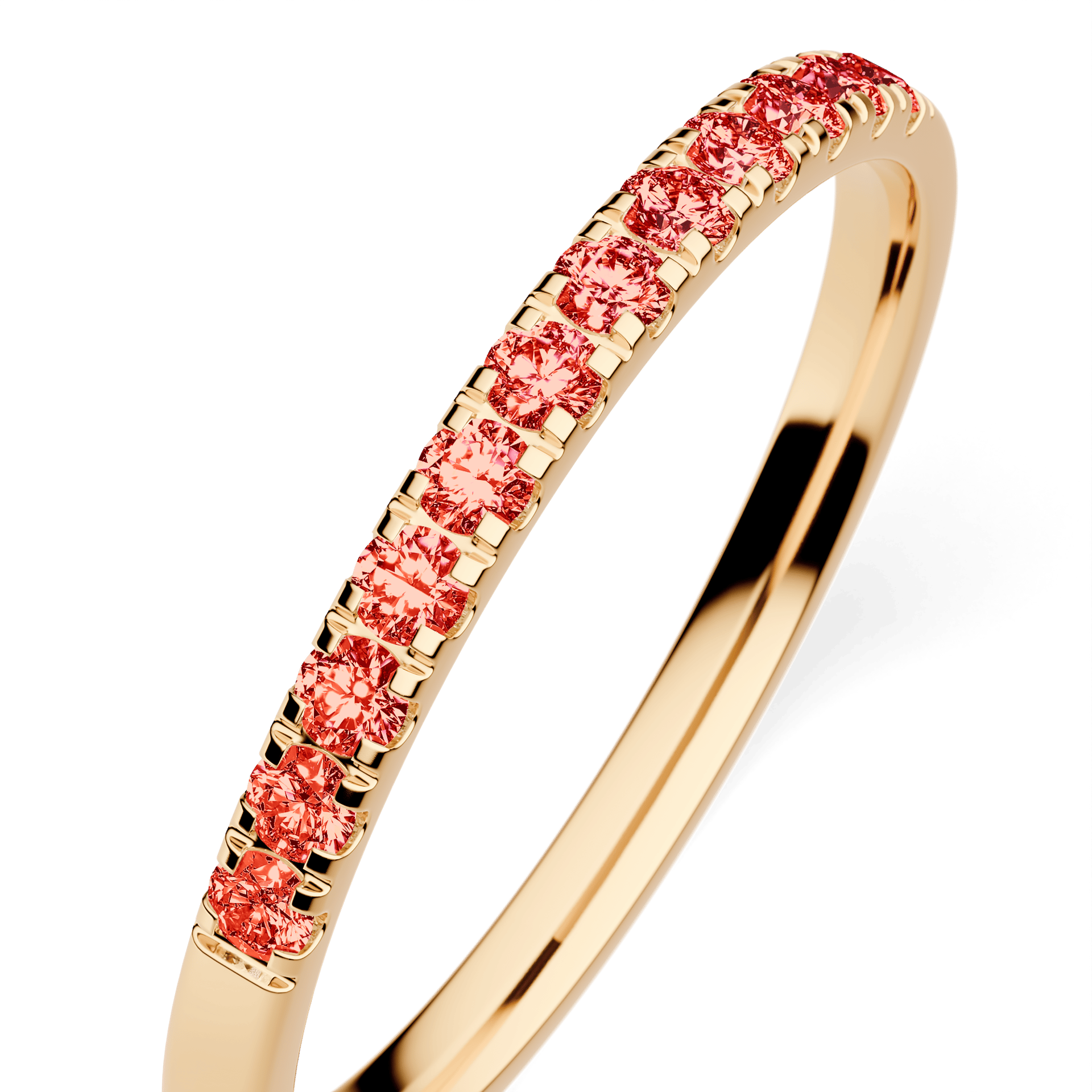 Dostawka Rosie z żółtego złota z czerwonym diamentem laboratoryjnym 0,18ct