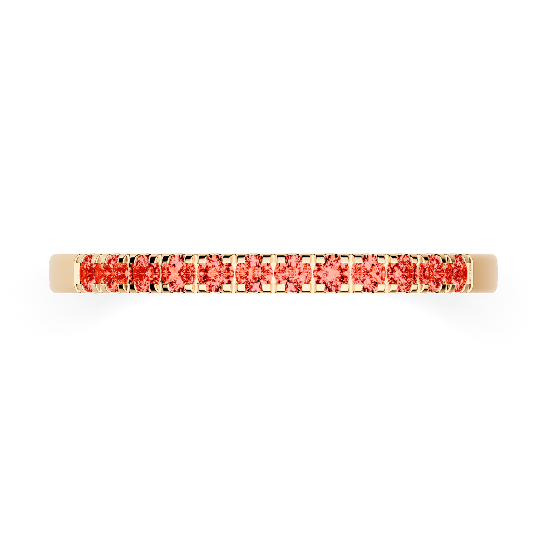 Dostawka Rosie z żółtego złota z czerwonym diamentem laboratoryjnym 0,18ct