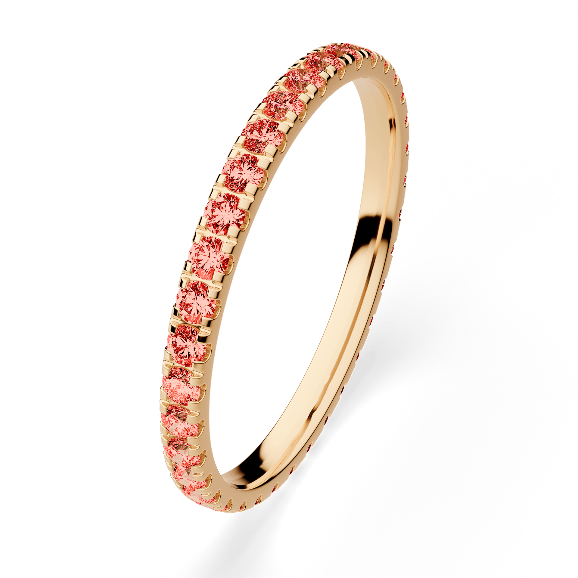 Dostawka Rosie z żółtego złota z czerwonym diamentem 0,53ct