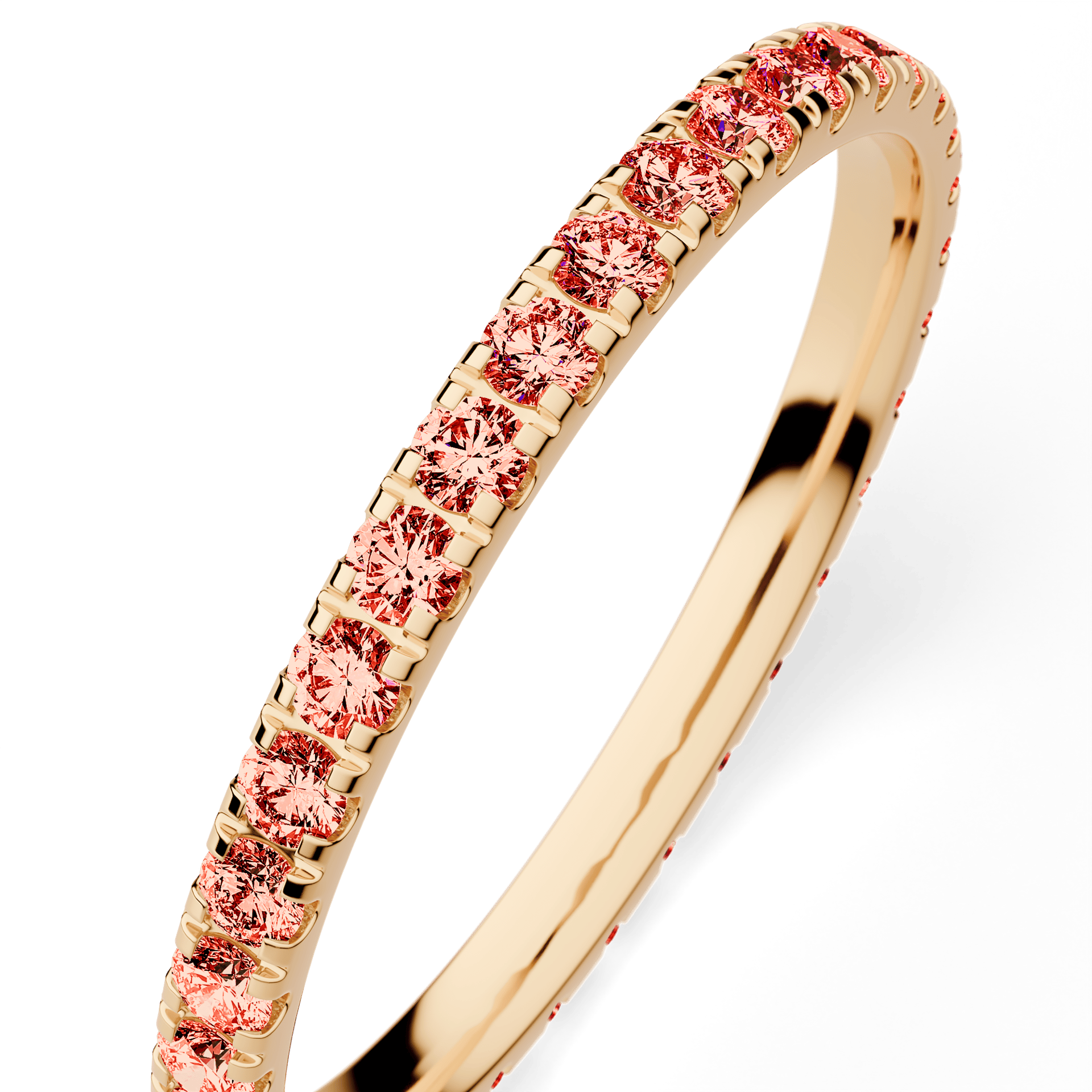 Dostawka Rosie z żółtego złota z czerwonym diamentem 0,53ct