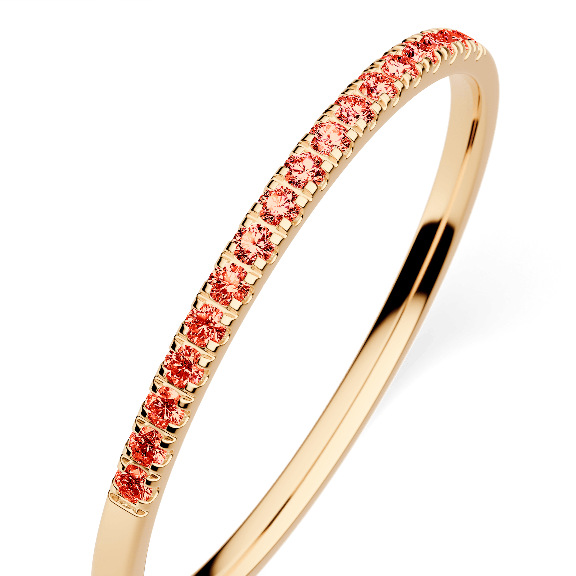 Dostawka Rosie z żółtego złota z czerwonym diamentem laboratoryjnym 0,08ct