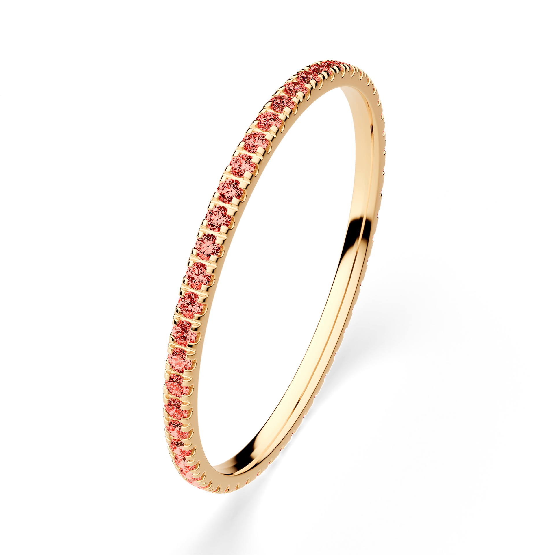 Dostawka Rosie z żółtego złota z czerwonym diamentem 0,25ct