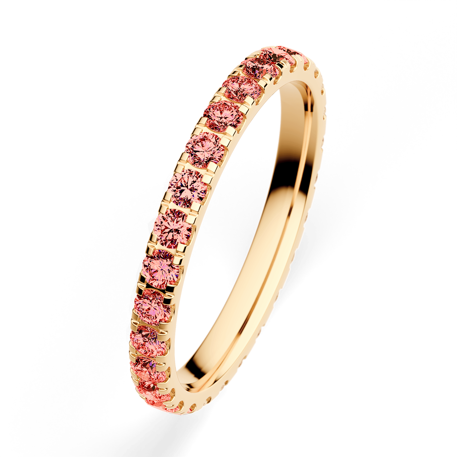 Dostawka Rosie z żółtego złota z czerwonym diamentem 0,96ct