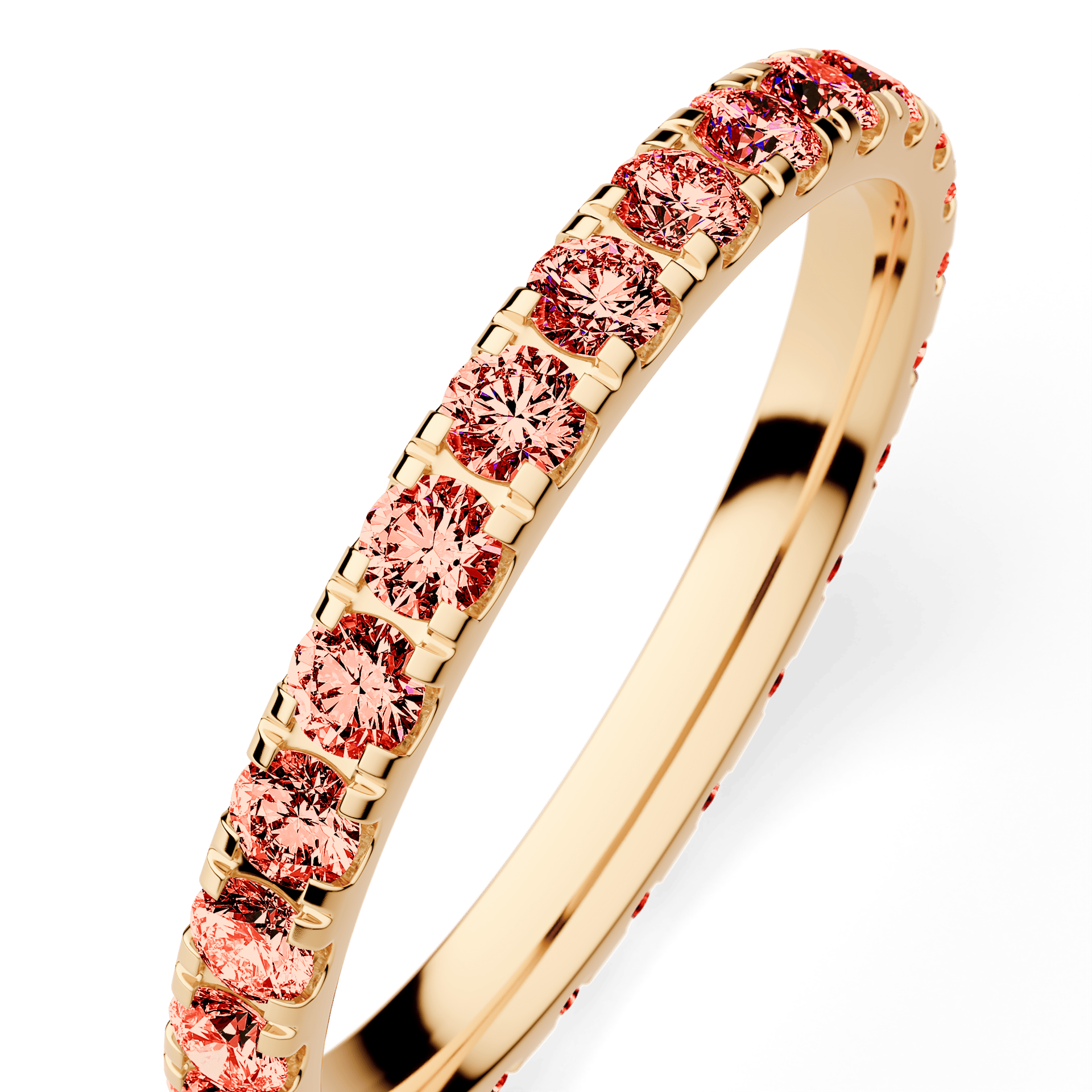 Dostawka Rosie z żółtego złota z czerwonym diamentem 0,96ct