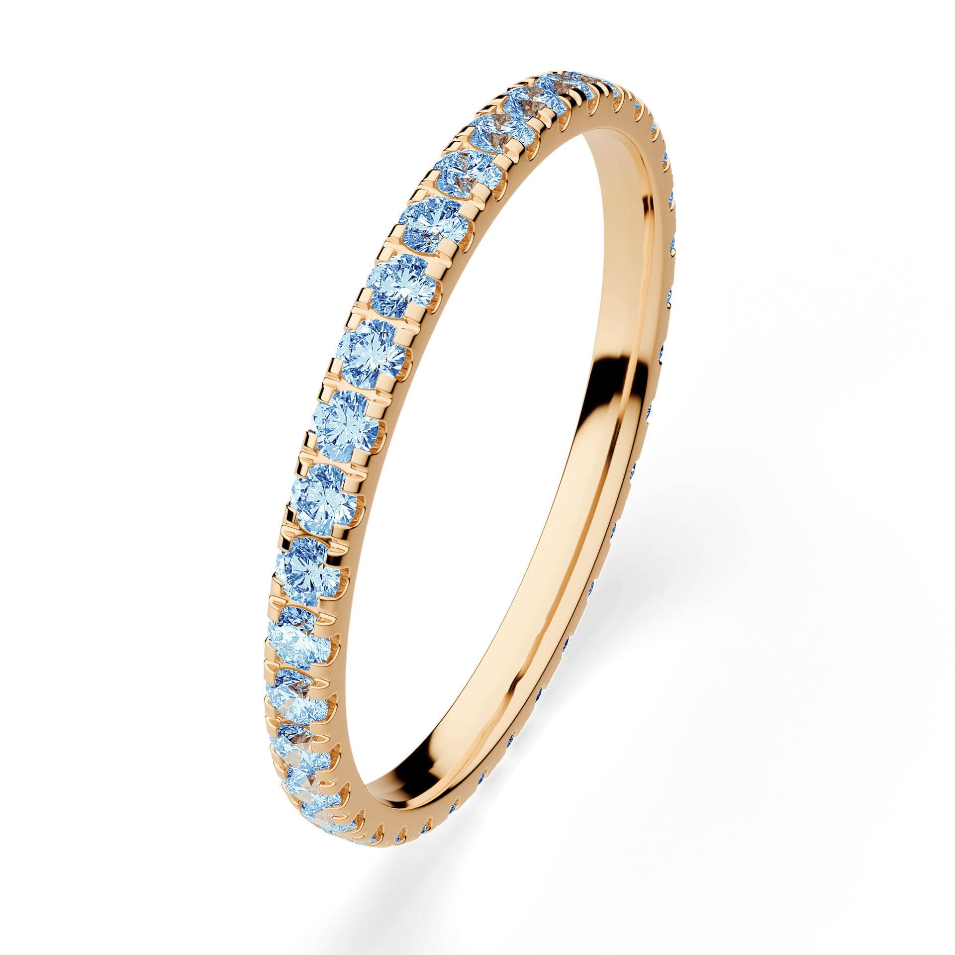 Dostawka Rosie z żółtego złota z niebieskim diamentem 0,53ct