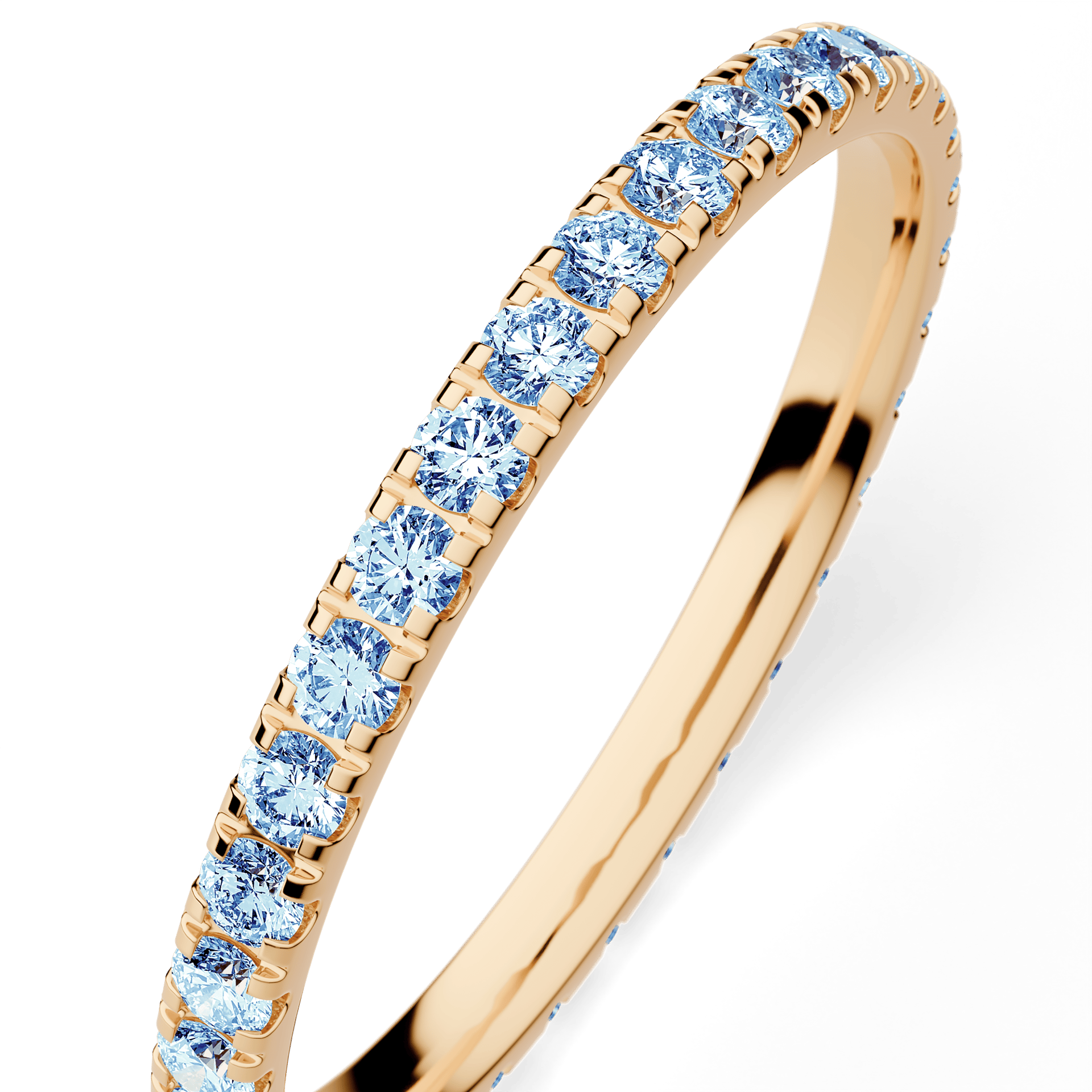 Dostawka Rosie z żółtego złota z niebieskim diamentem 0,53ct