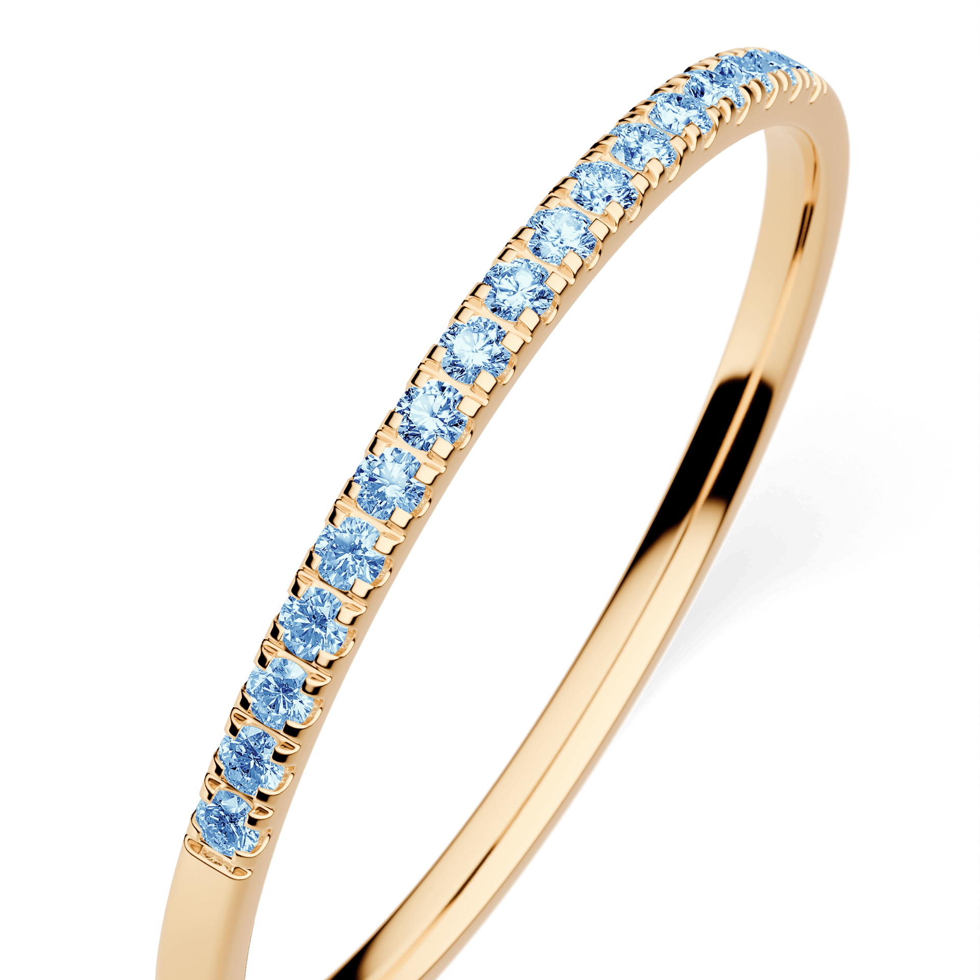 Dostawka Rosie z żółtego złota z niebieskim diamentem laboratoryjnym 0,08ct