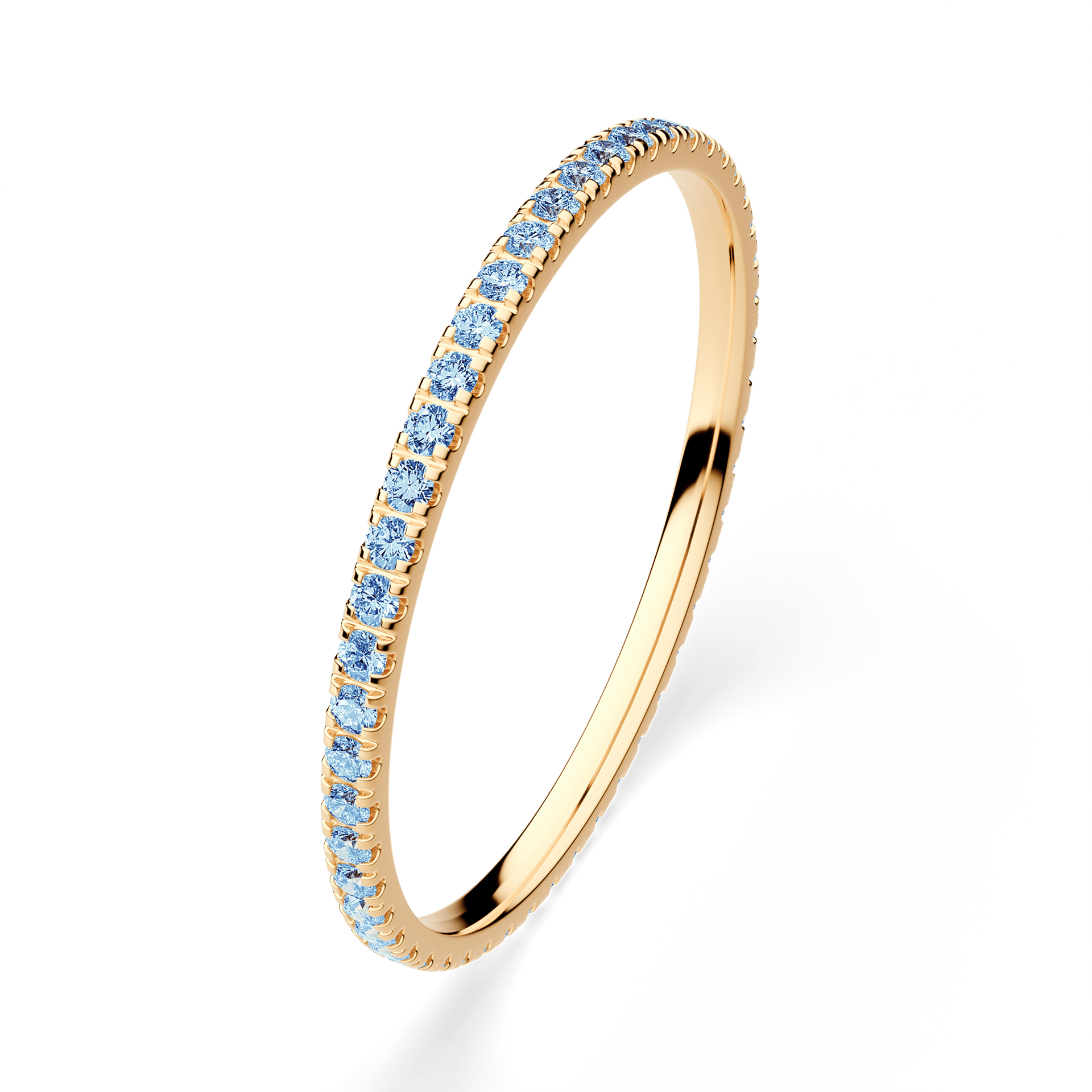 Dostawka Rosie z żółtego złota z niebieskim diamentem 0,25ct