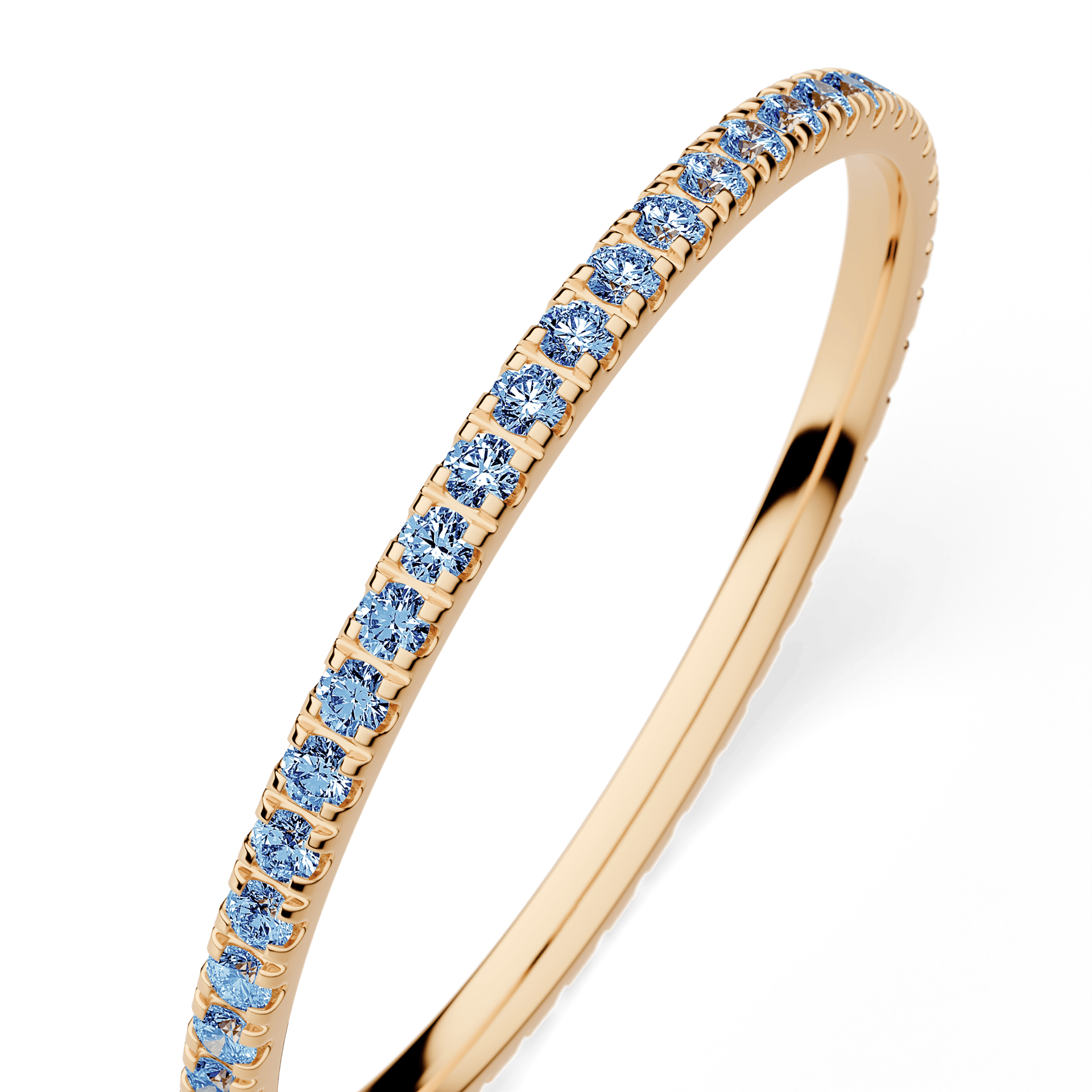 Dostawka Rosie z żółtego złota z niebieskim diamentem 0,25ct