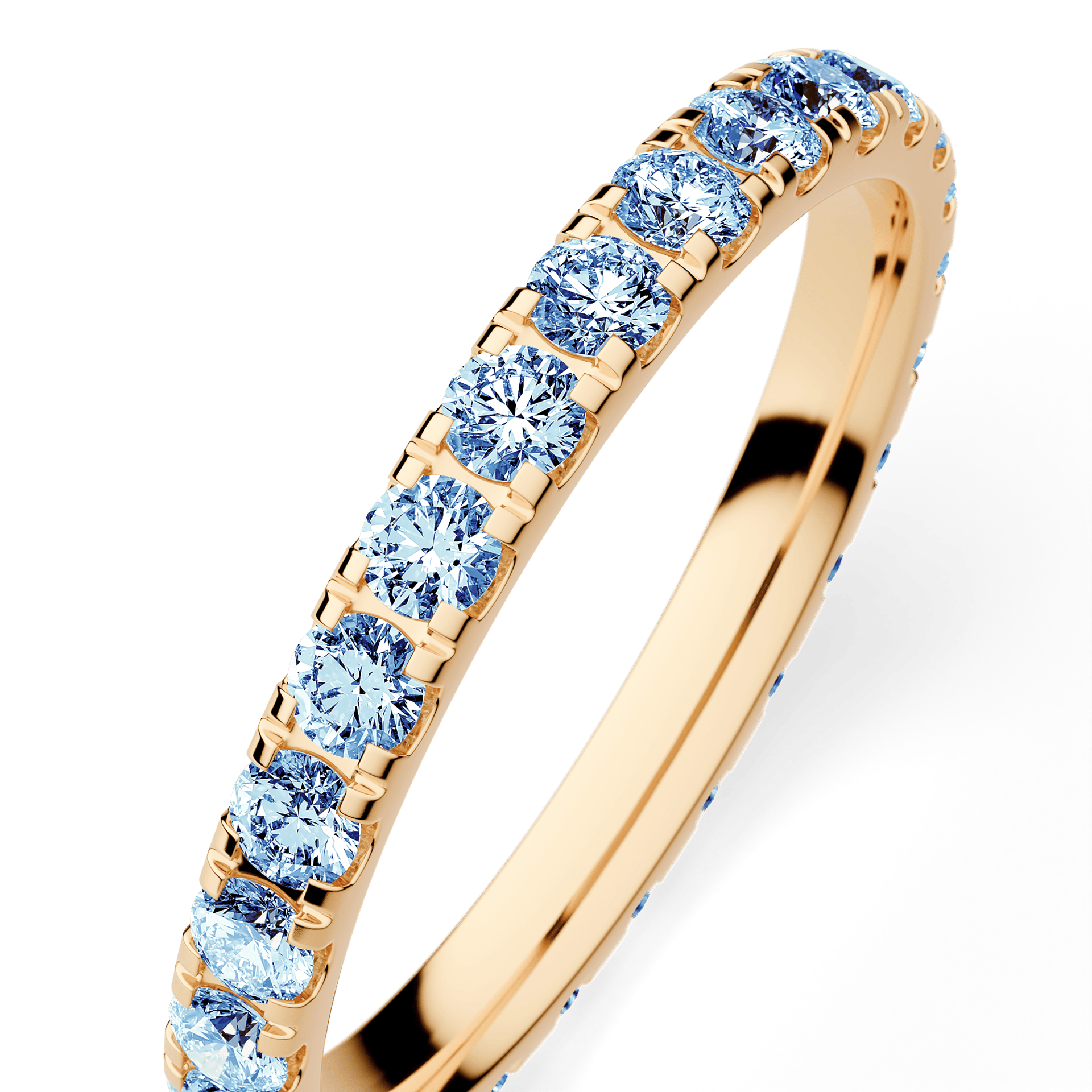 Dostawka Rosie z żółtego złota z niebieskim diamentem 0,96ct