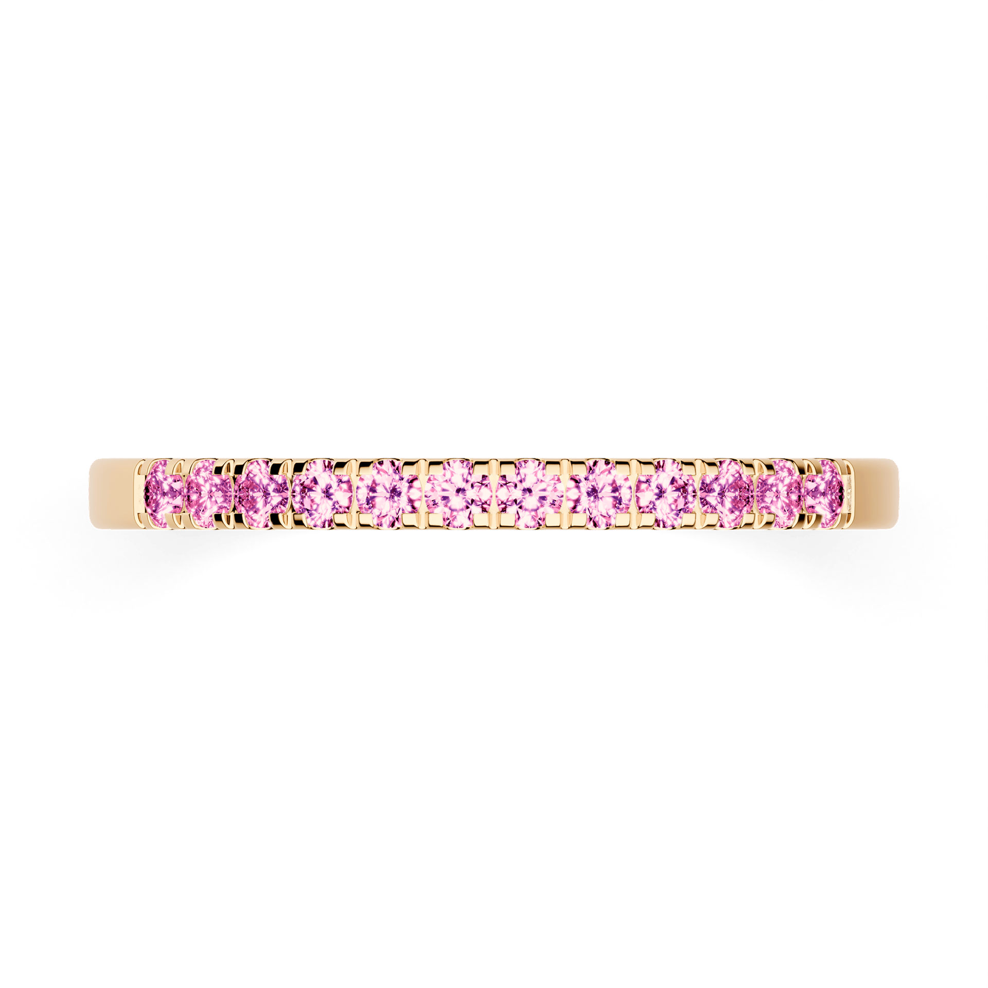 Dostawka Rosie z żółtego złota z różowym diamentem laboratoryjnym 0,18ct