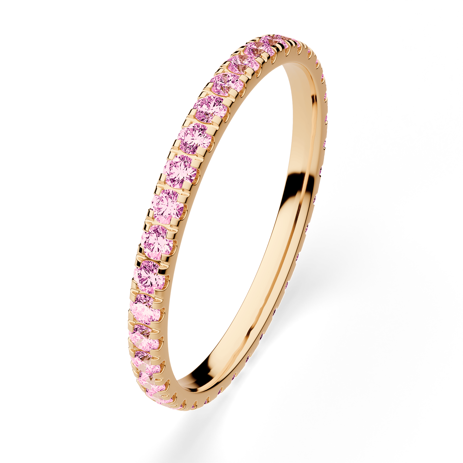 Dostawka Rosie z żółtego złota z różowym diamentem 0,53ct