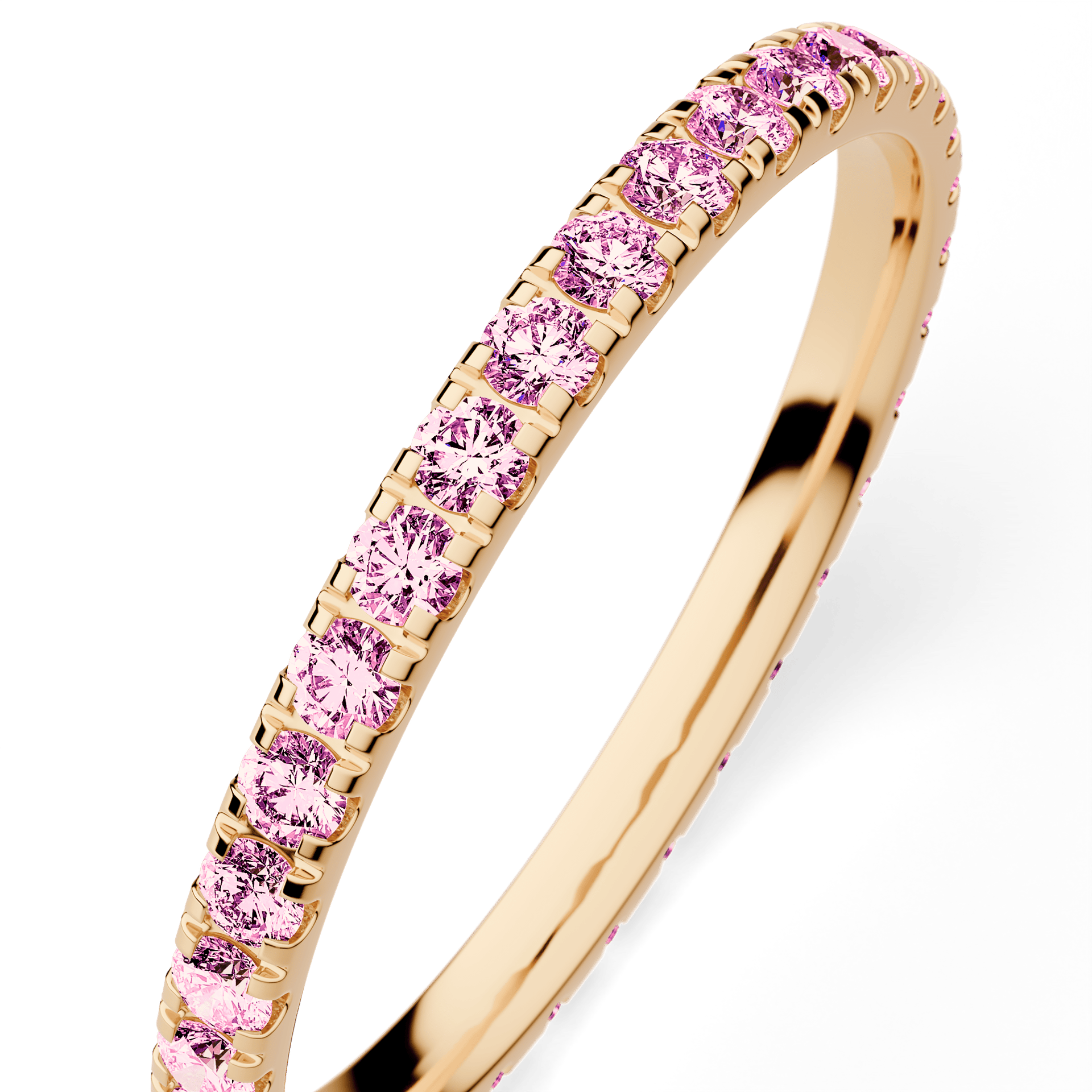 Dostawka Rosie z żółtego złota z różowym diamentem 0,53ct