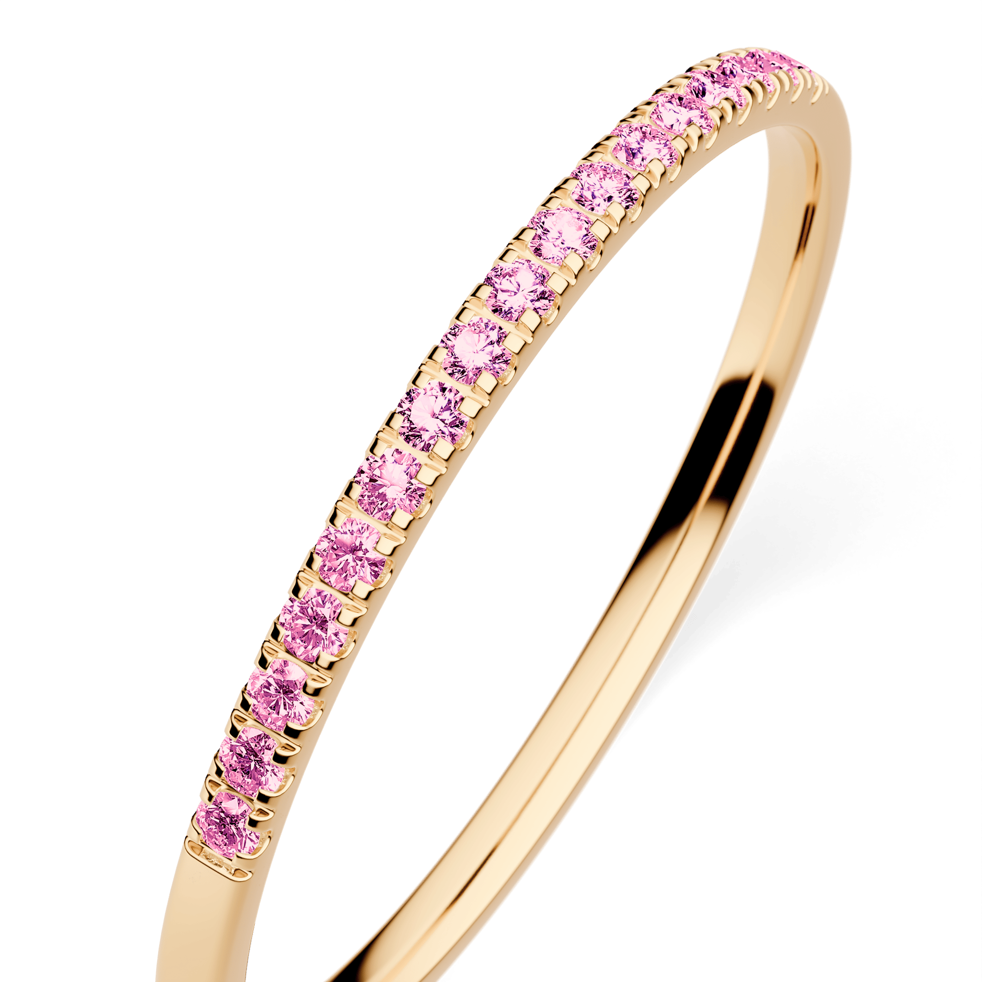 Dostawka Rosie z żółtego złota z różowym diamentem laboratoryjnym 0,08ct