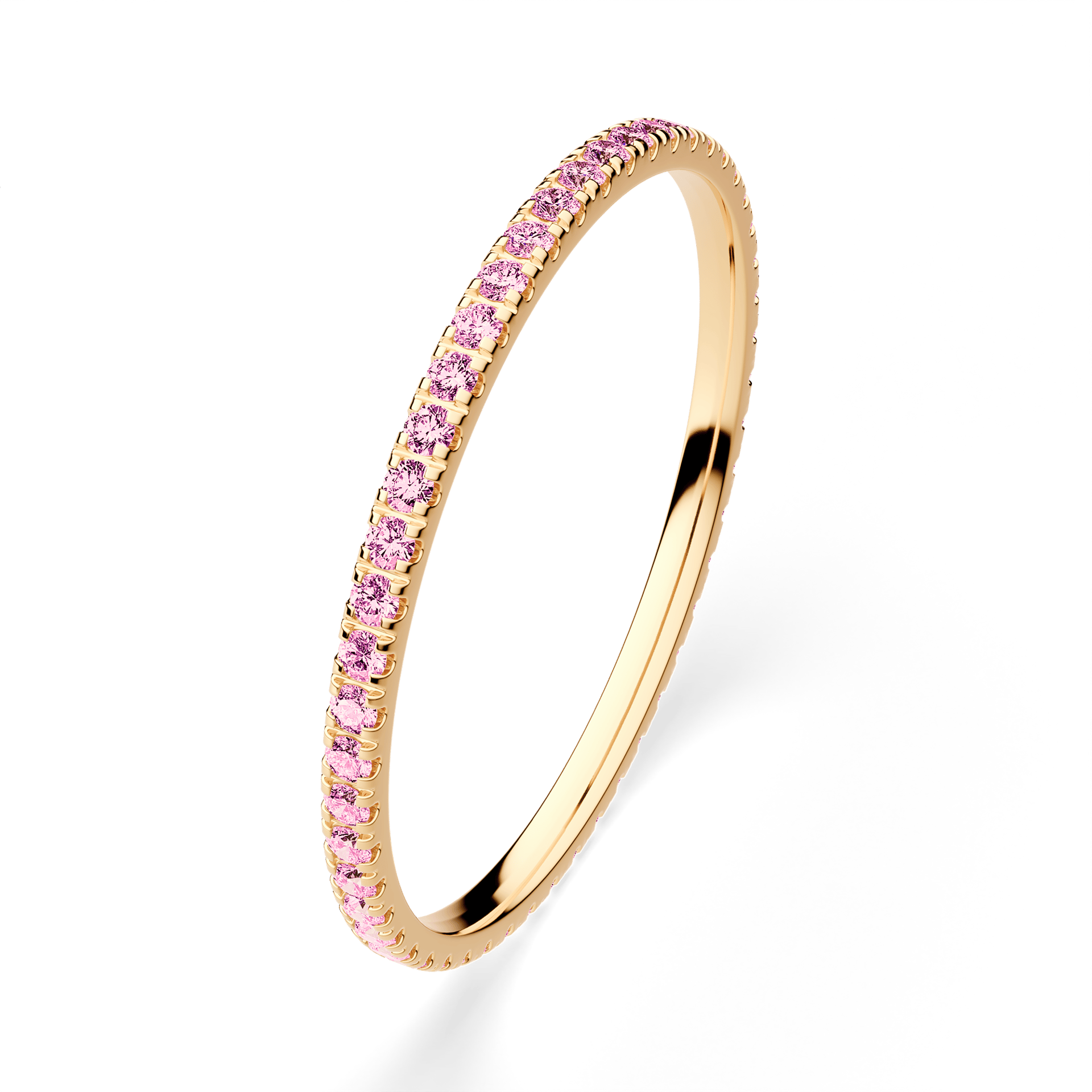 Dostawka Rosie z żółtego złota z różowym diamentem 0,25ct