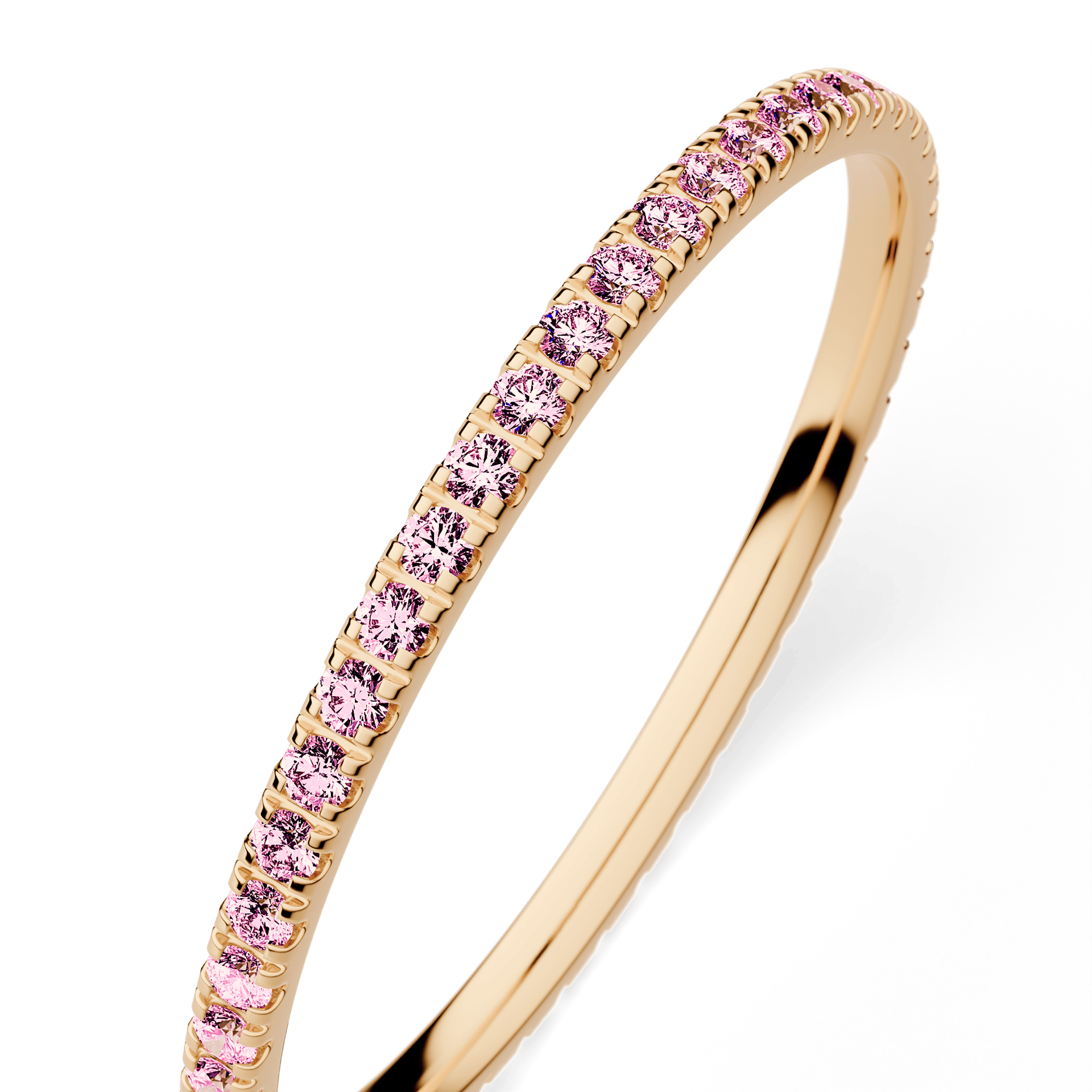 Dostawka Rosie z żółtego złota z różowym diamentem 0,25ct