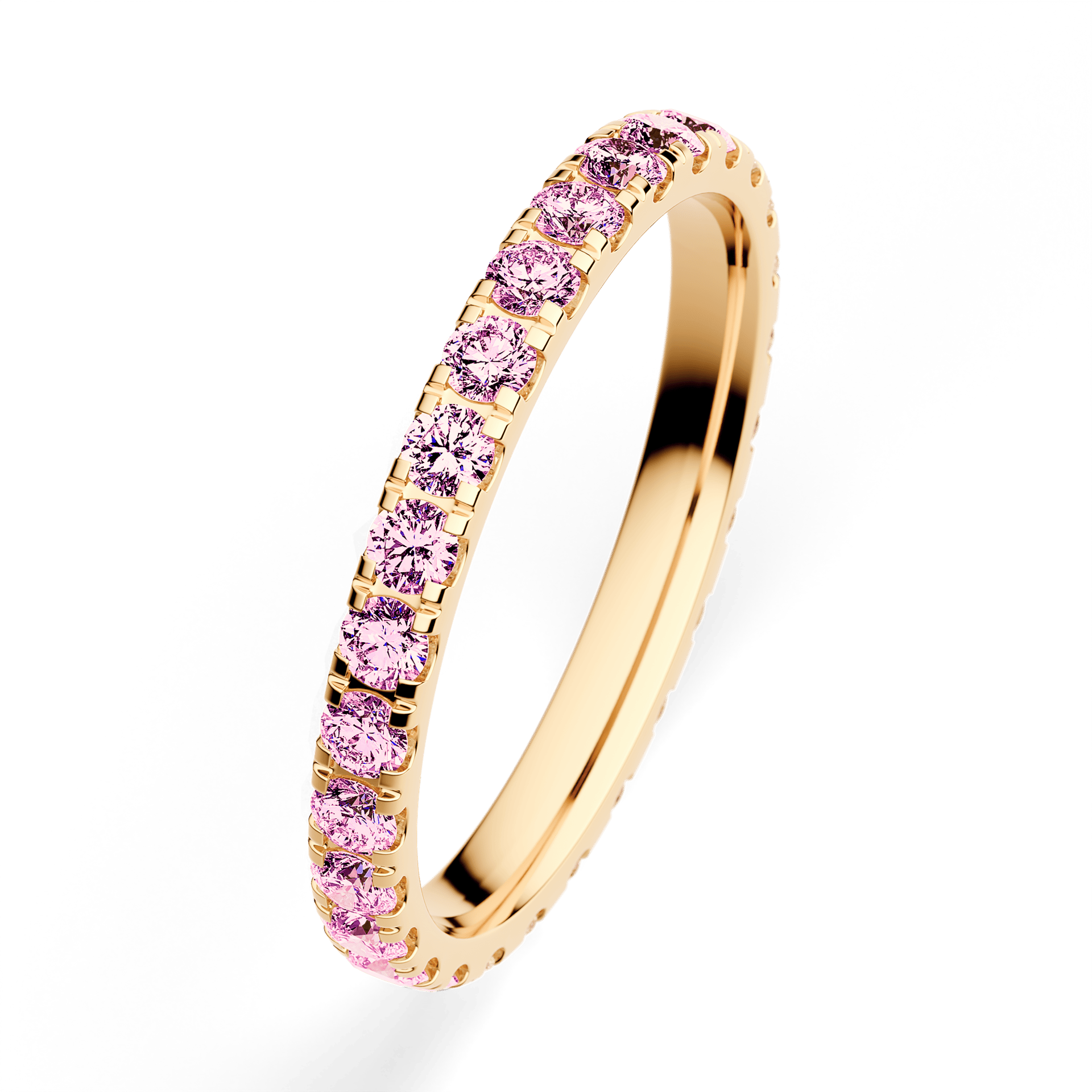 Dostawka Rosie z żółtego złota z różowym diamentem 0,96ct