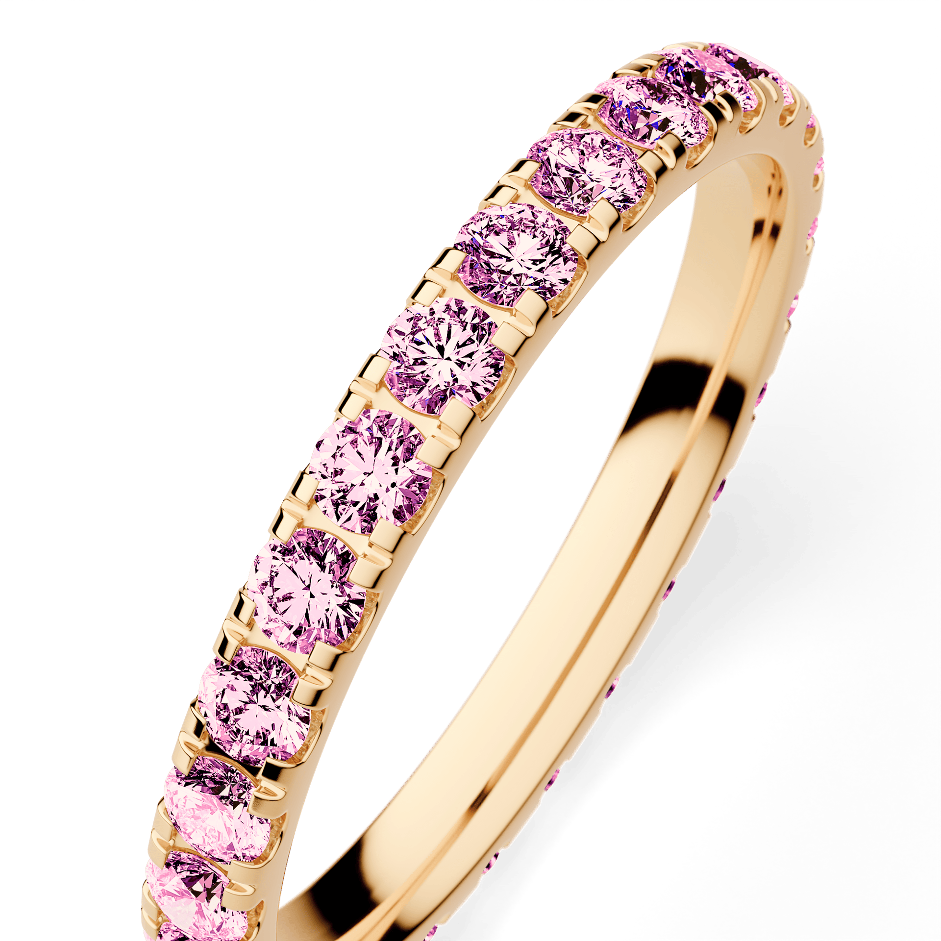 Dostawka Rosie z żółtego złota z różowym diamentem 0,96ct