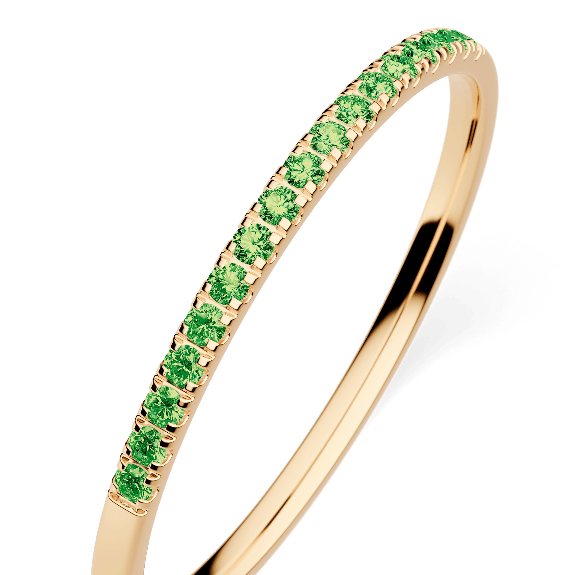 Dostawka Rosie z żółtego złota z ciemnym zielonym diamentem laboratoryjnym 0,08ct