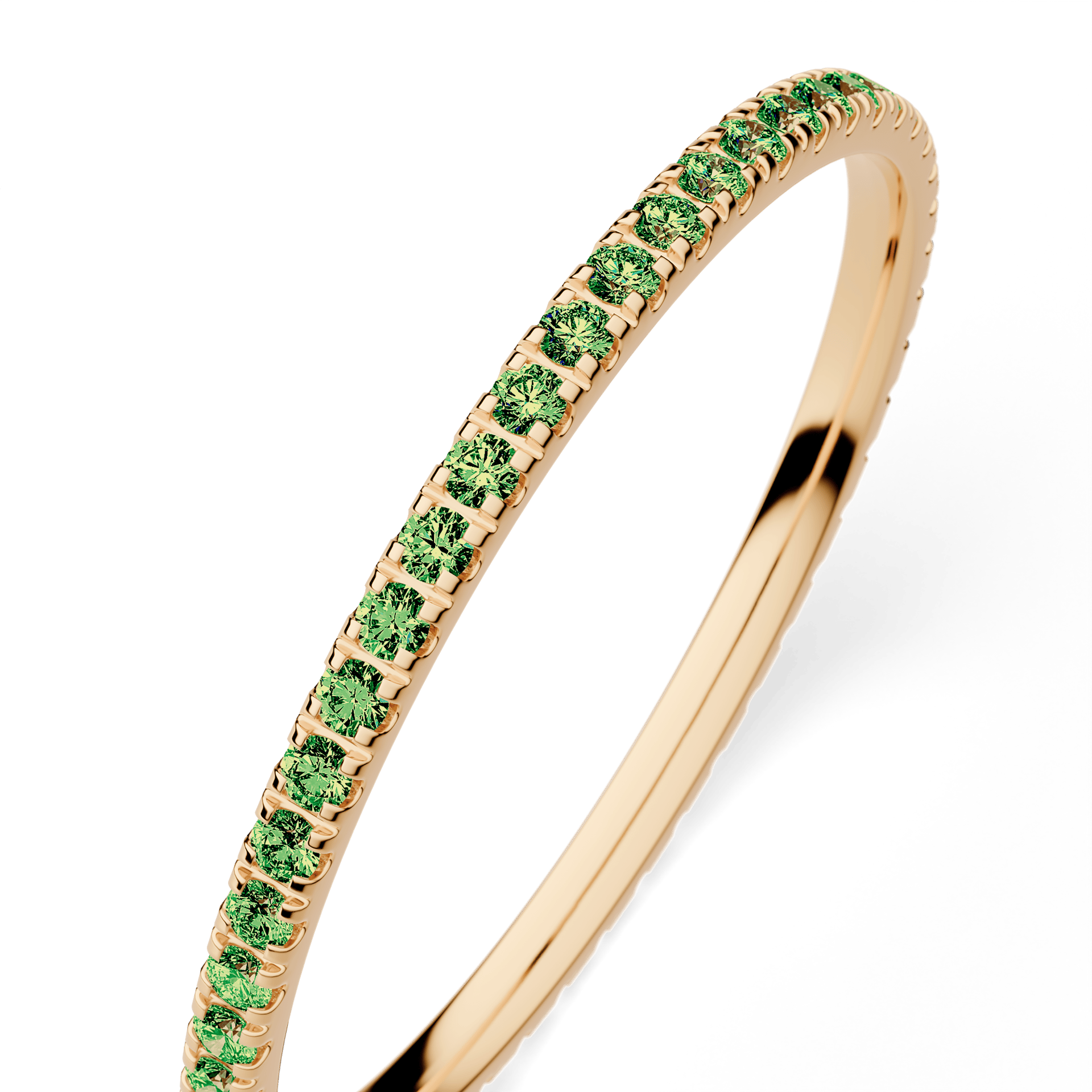 Dostawka Rosie z żółtego złota z ciemnym zielonym diamentem 0,25ct