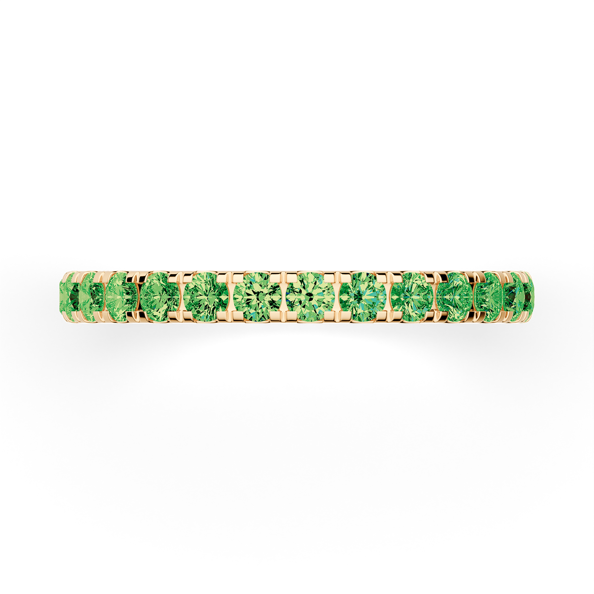 Dostawka Rosie z żółtego złota z ciemnym zielonym diamentem 0,96ct