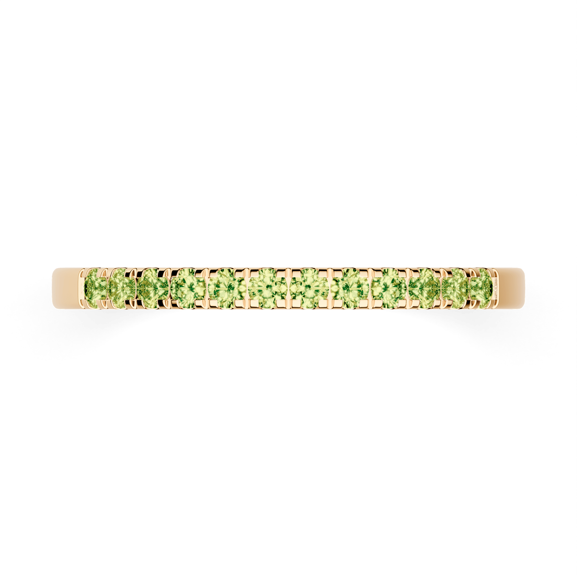 Dostawka Rosie z żółtego złota z jasnym zielonym diamentem laboratoryjnym 0,18ct