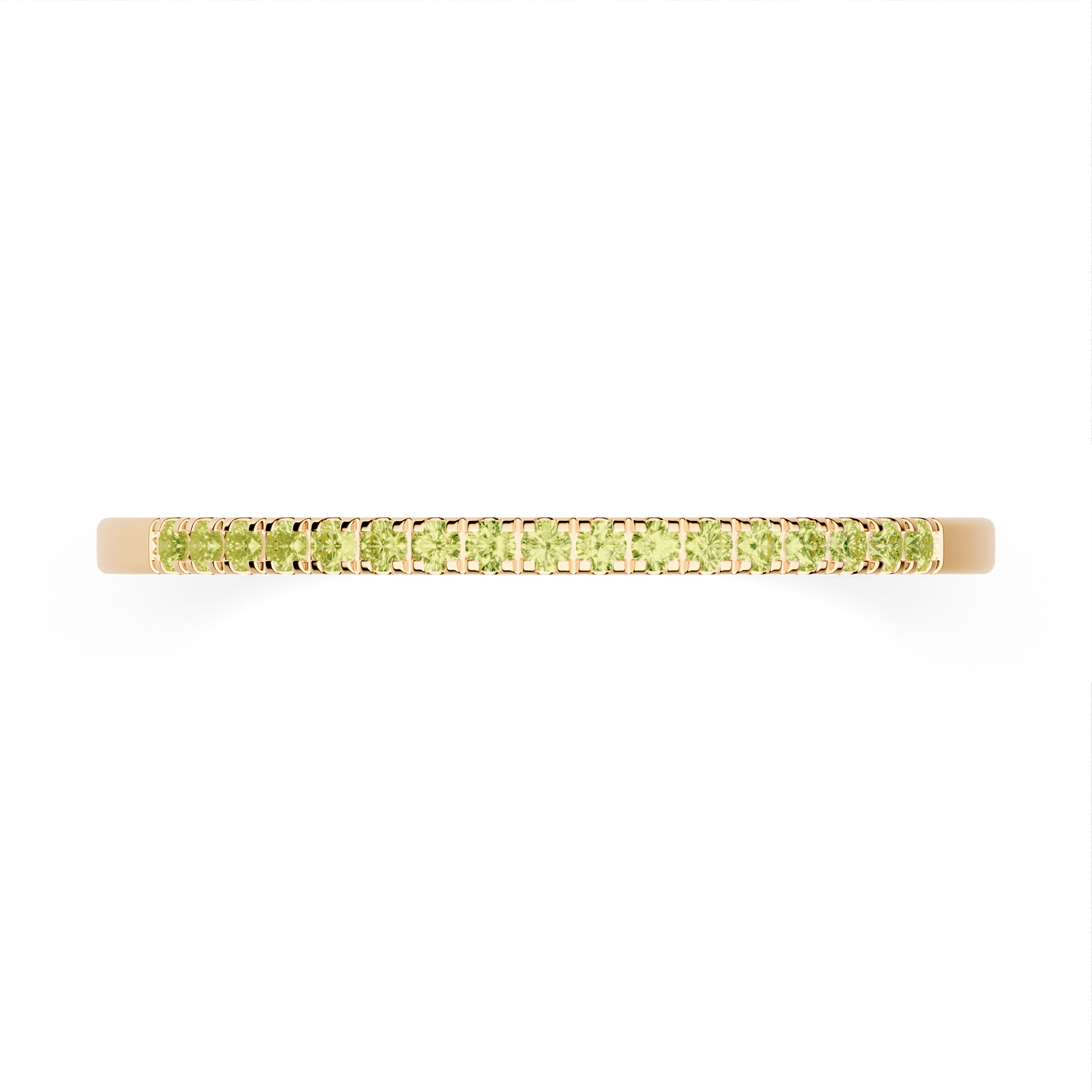 Dostawka Rosie z żółtego złota z jasnym zielonym diamentem laboratoryjnym 0,08ct