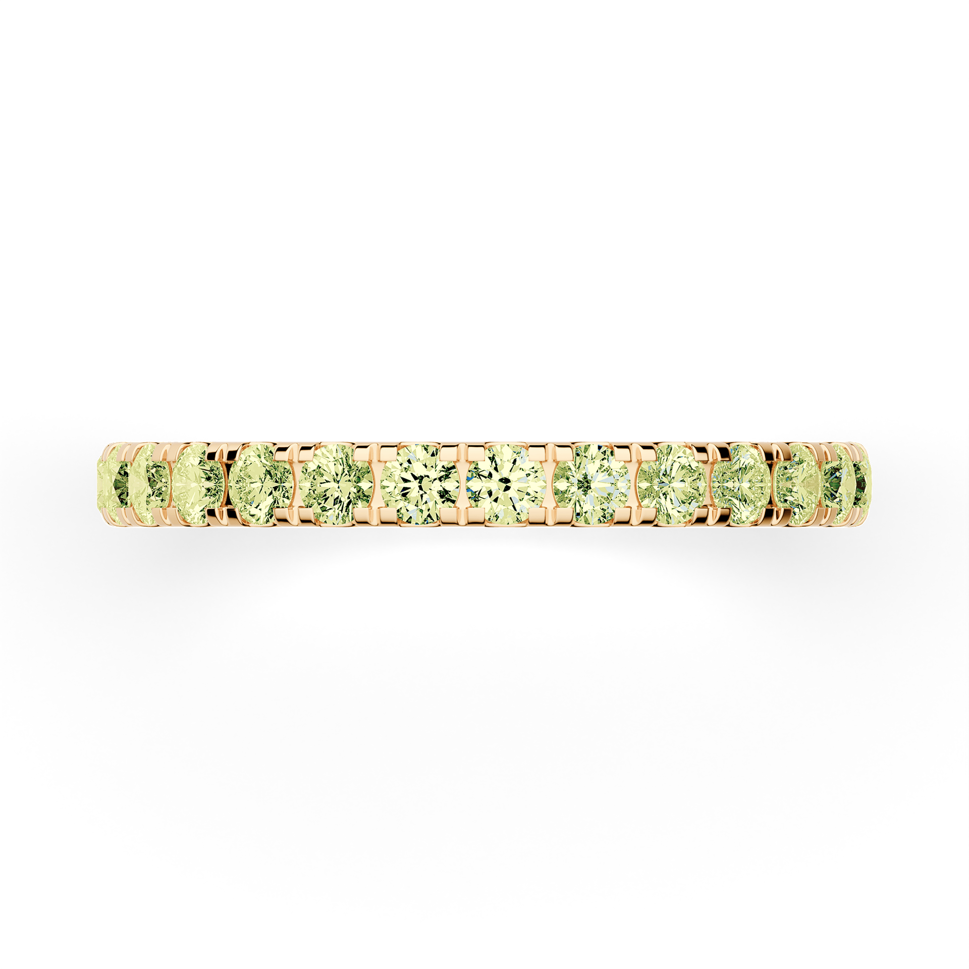 Dostawka Rosie z żółtego złota z jasnym zielonym diamentem 0,96ct