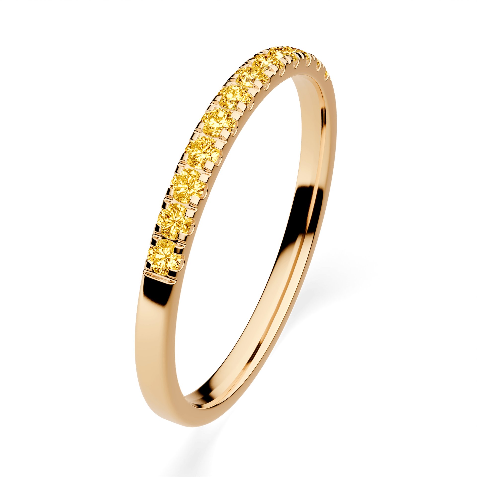 Dostawka Rosie z żółtego złota z żółtym diamentem laboratoryjnym 0,18ct