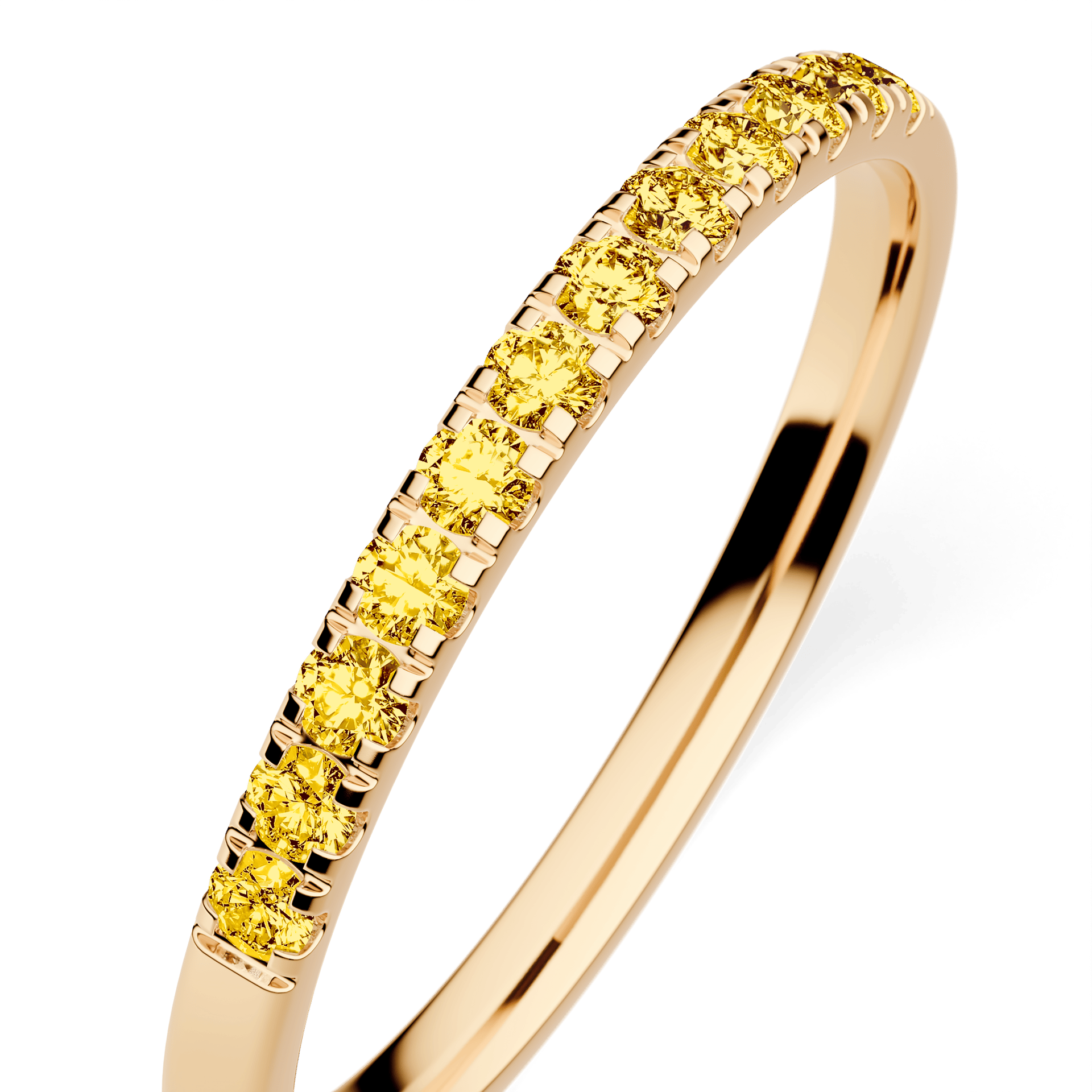 Dostawka Rosie z żółtego złota z żółtym diamentem laboratoryjnym 0,18ct