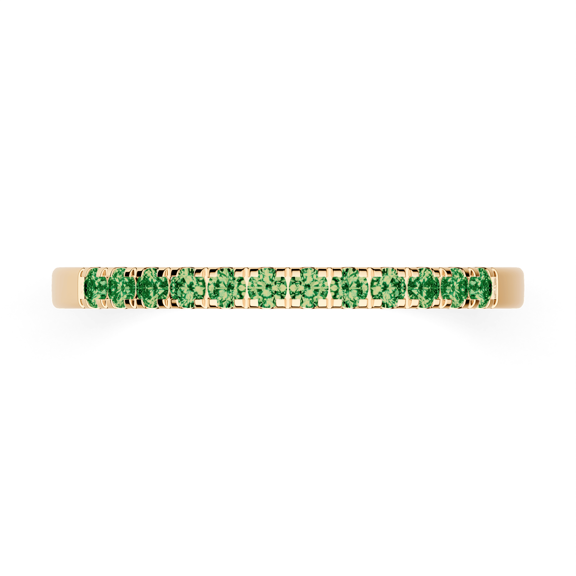 Dostawka Rosie z żółtego złota z ciemnym zielonym diamentem laboratoryjnym 0,18ct