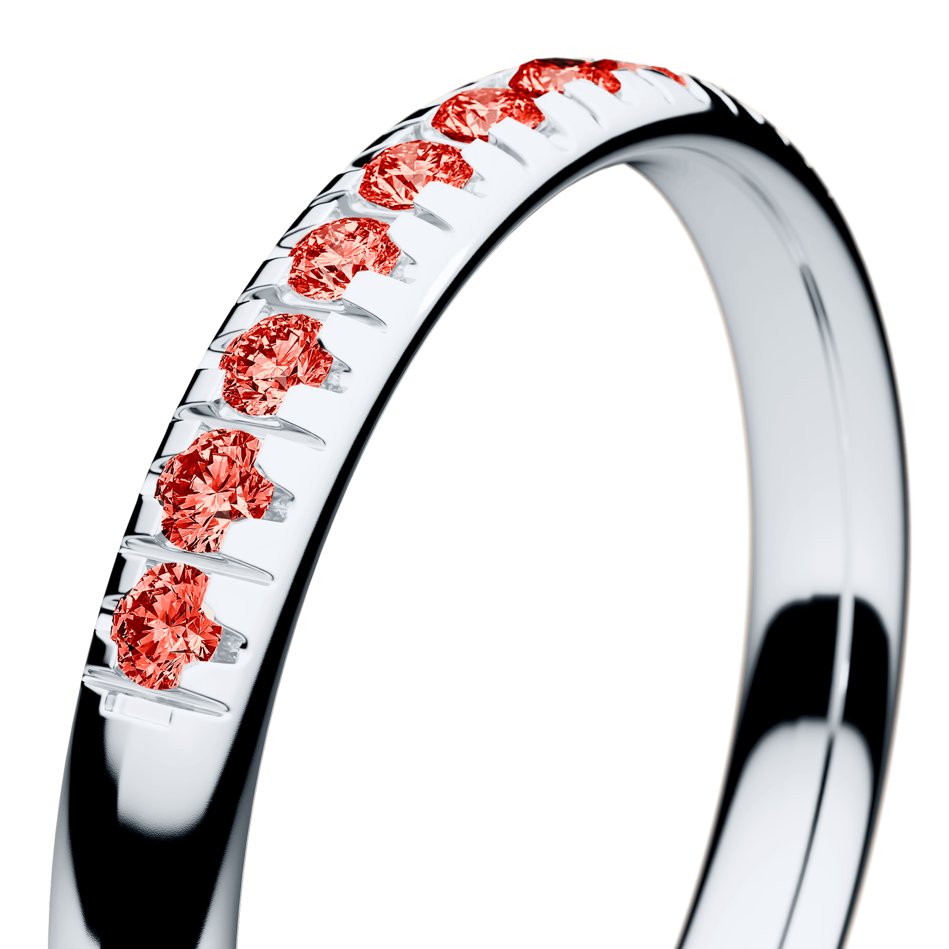 Dostawka Sunshine z białego złota z czerwonym diamentem 0,18ct