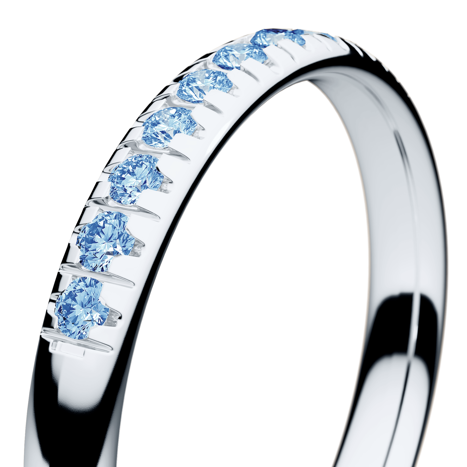 Dostawka Sunshine z białego złota z niebieskim diamentem 0,18ct