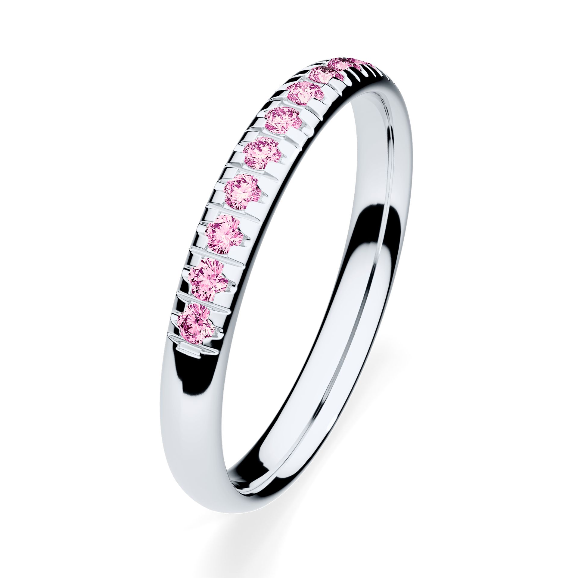 Dostawka Sunshine z białego złota z różowym diamentem 0,18ct