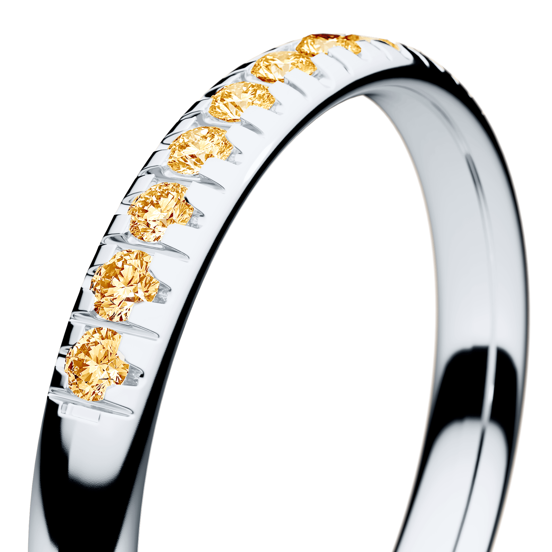 Dostawka Sunshine z białego złota z żółtym diamentem 0,18ct