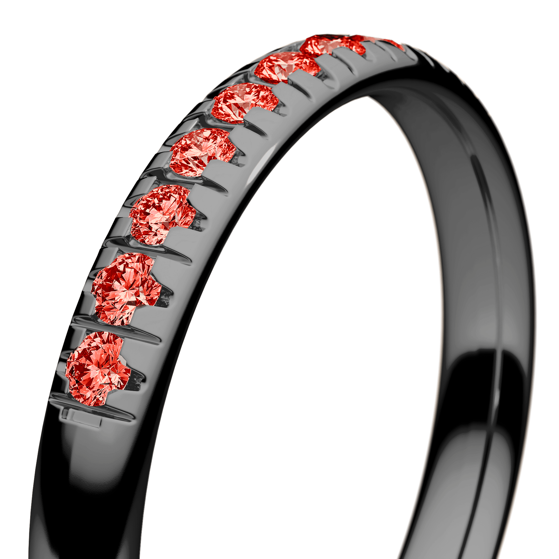 Dostawka Sunshine z czarnego złota z czerwonym diamentem 0,18ct