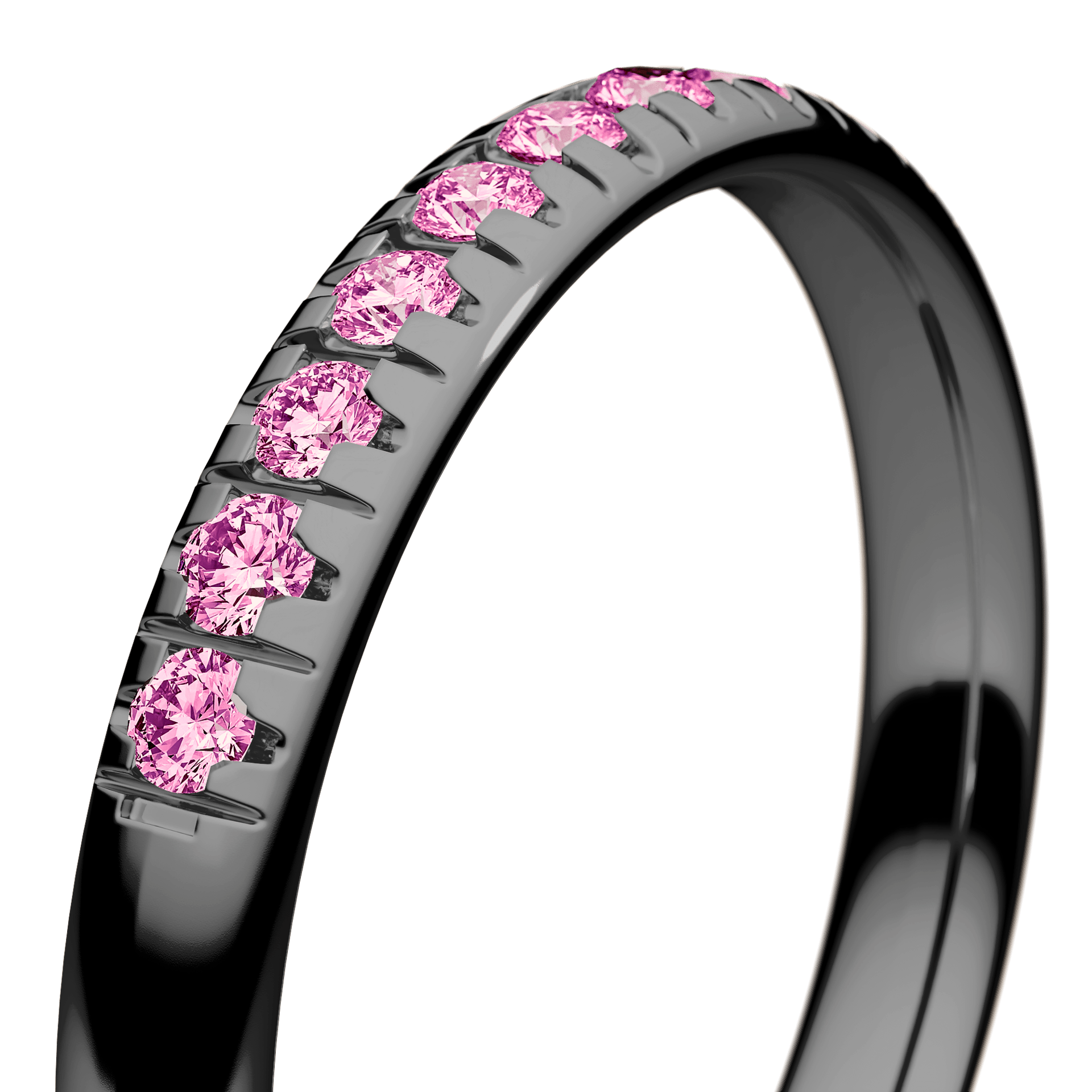 Dostawka Sunshine z czarnego złota z różowym diamentem 0,18ct