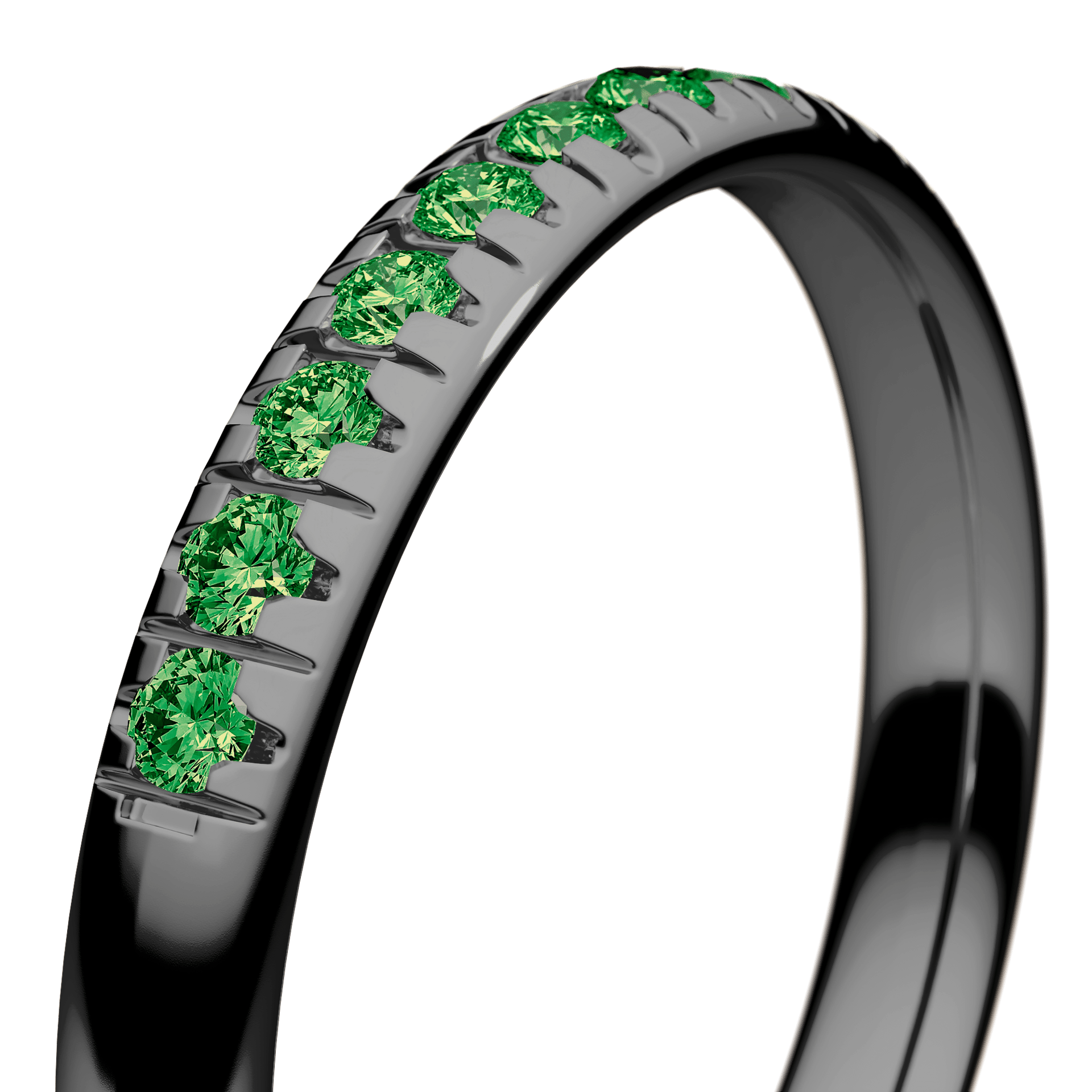 Dostawka Sunshine z czarnego złota z ciemnym zielonym diamentem 0,18ct