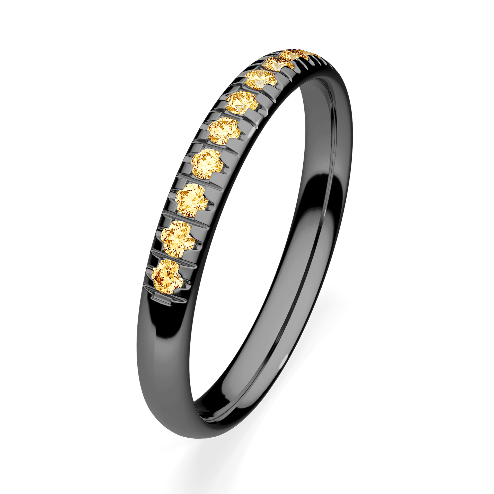 Dostawka Sunshine z czarnego złota z żółtym diamentem 0,18ct