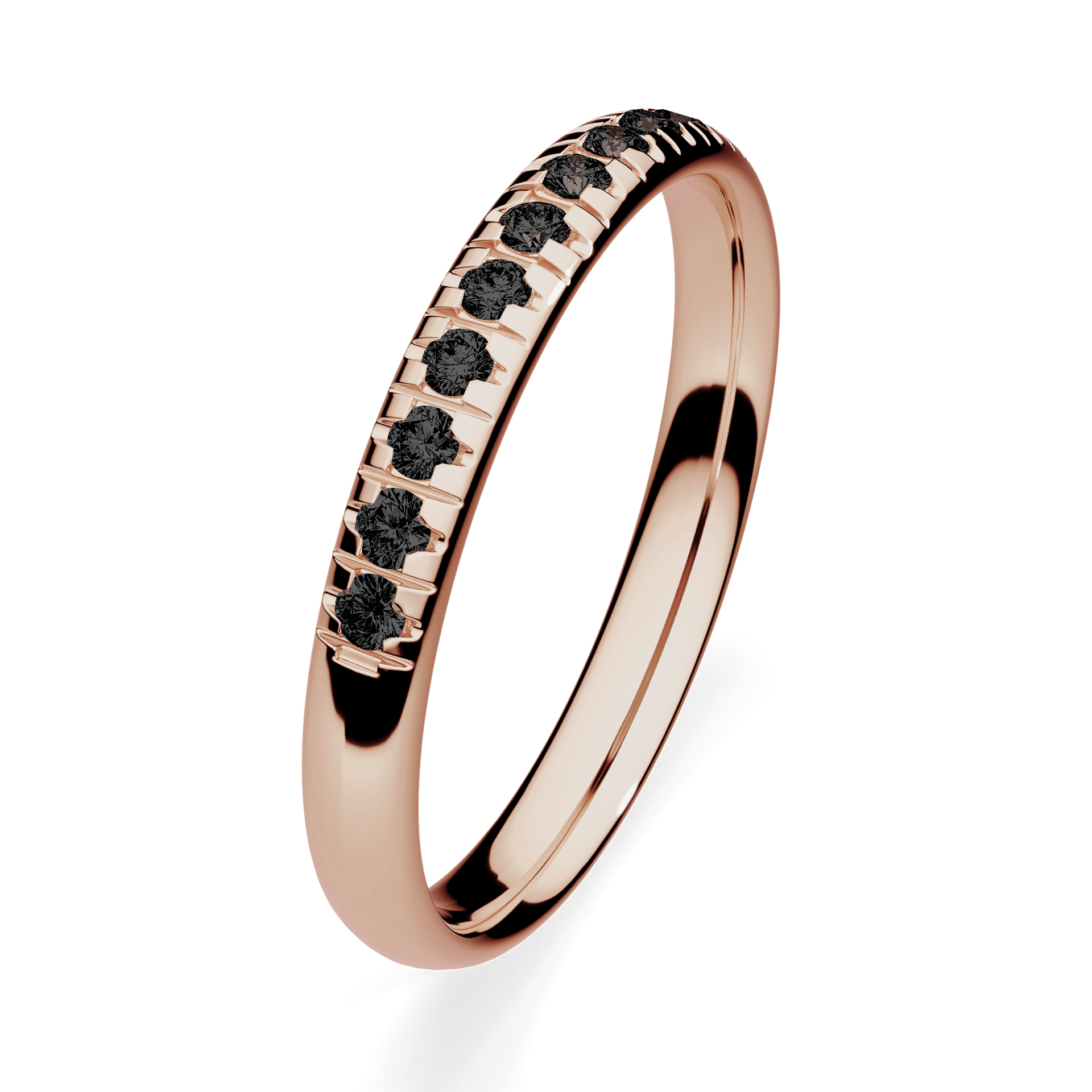 Dostawka Sunshine z różowego złota z czarnym diamentem 0,18ct